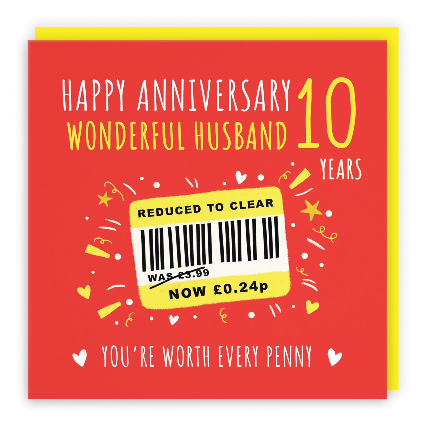 10th Husband Anniversary Card Reduced To Clear Moments - Default Title (BS00217)