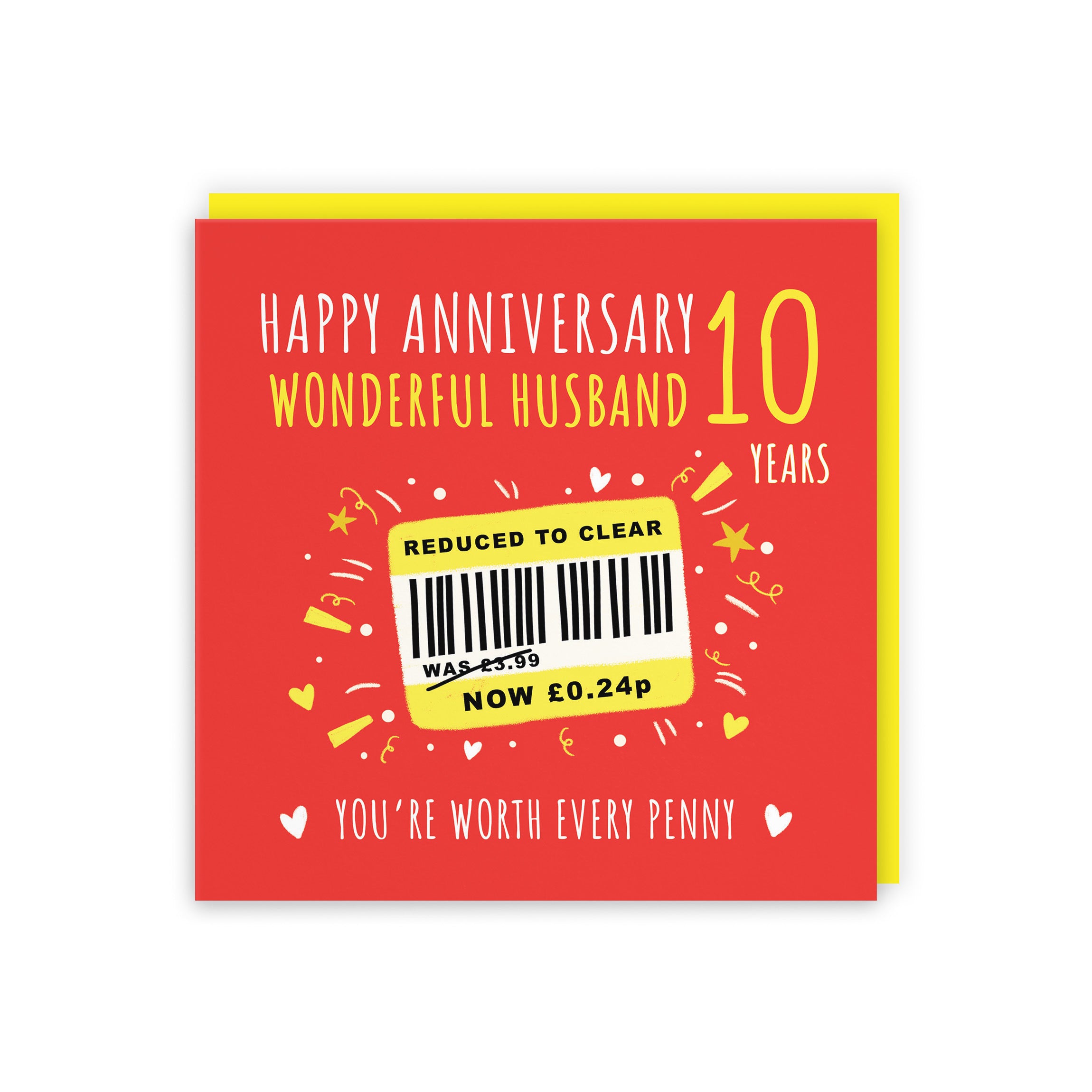 10th Husband Anniversary Card Reduced To Clear Moments - Default Title (BS00217)