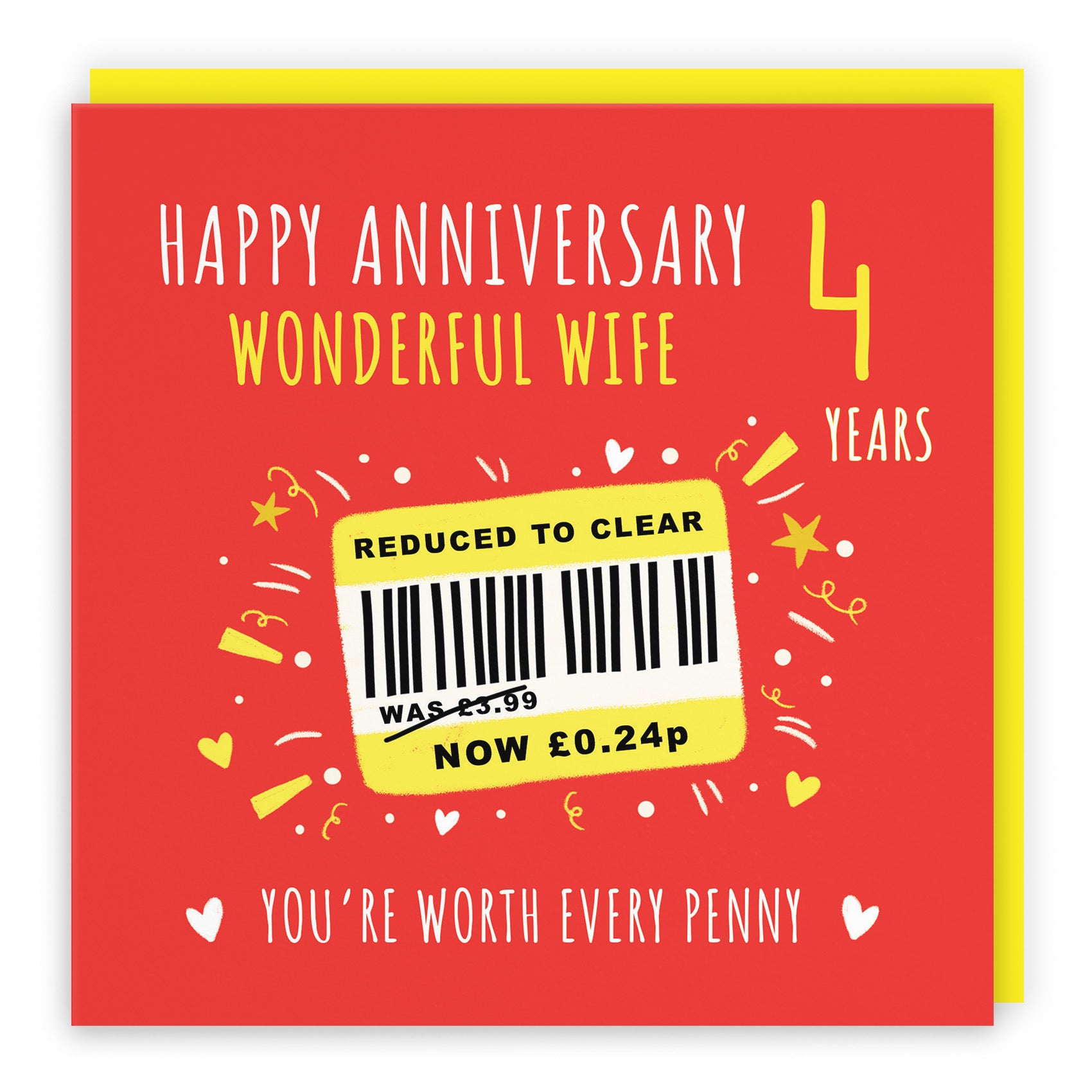 4th Wife Anniversary Card Reduced To Clear Moments - Default Title (BS00235)