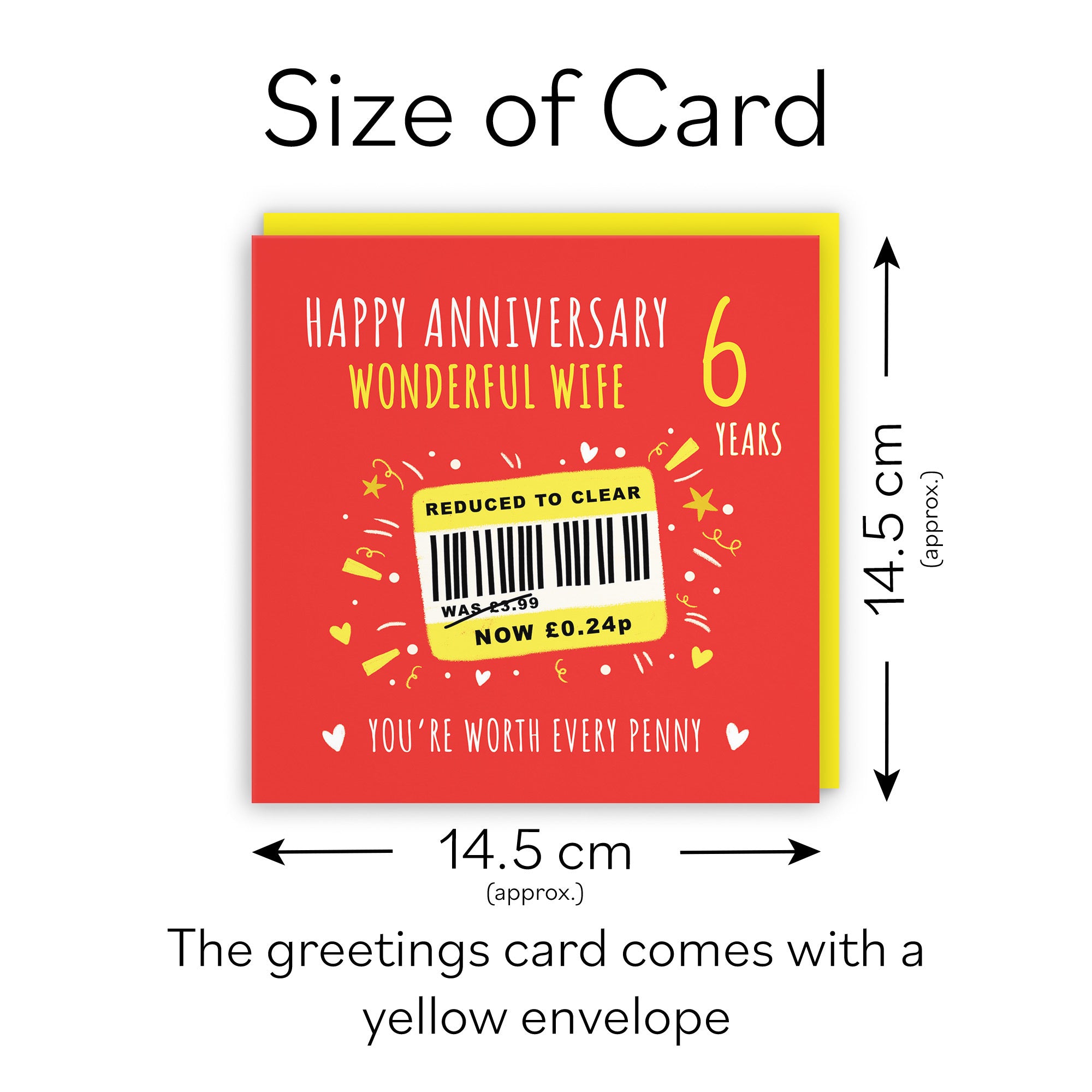 6th Wife Anniversary Card Reduced To Clear Moments - Default Title (BS00237)