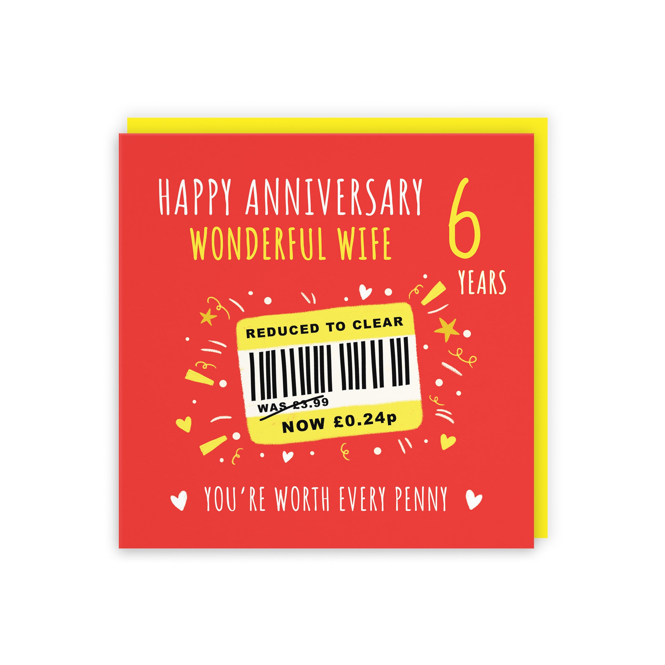 6th Wife Anniversary Card Reduced To Clear Moments - Default Title (BS00237)
