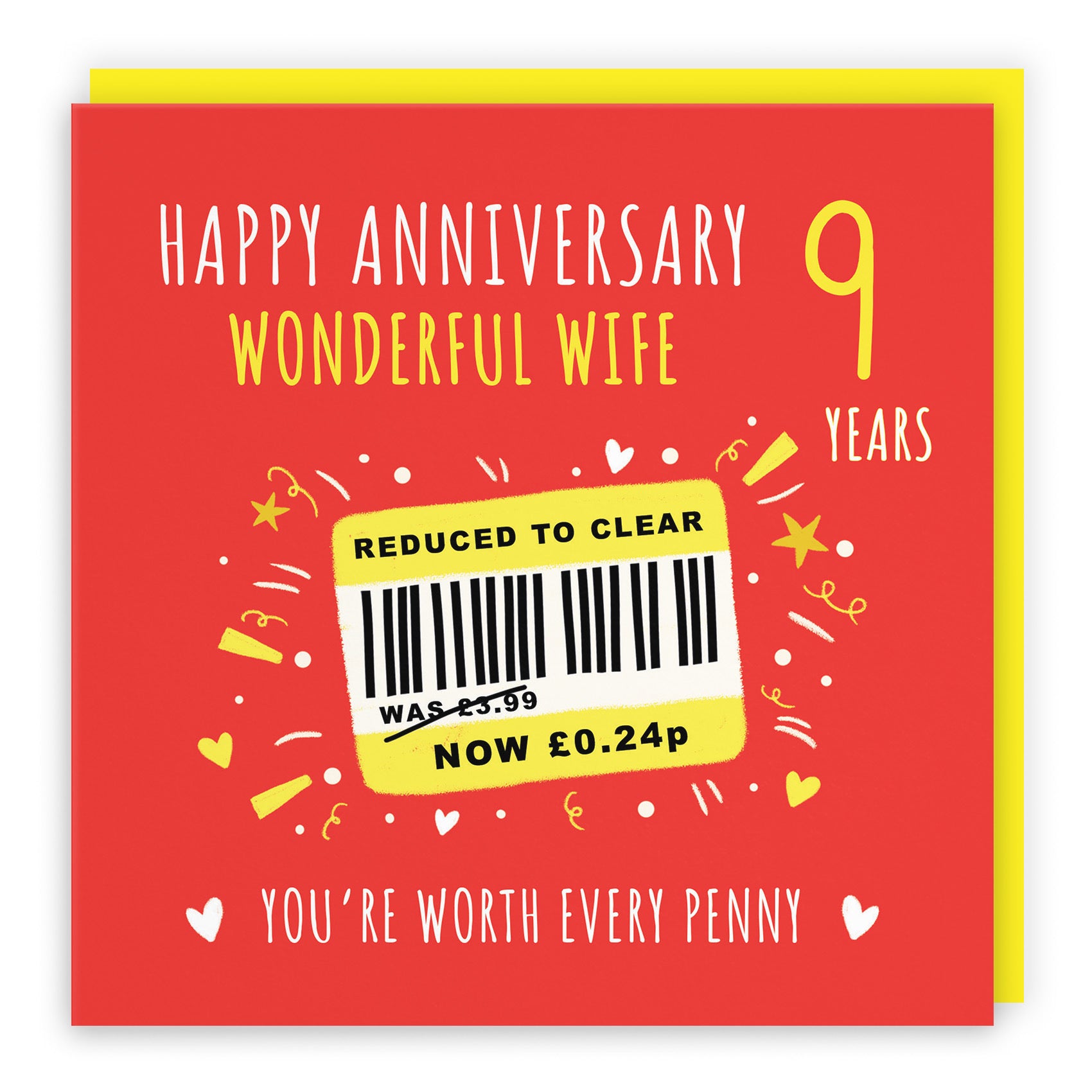 9th Wife Anniversary Card Reduced To Clear Moments - Default Title (BS00240)