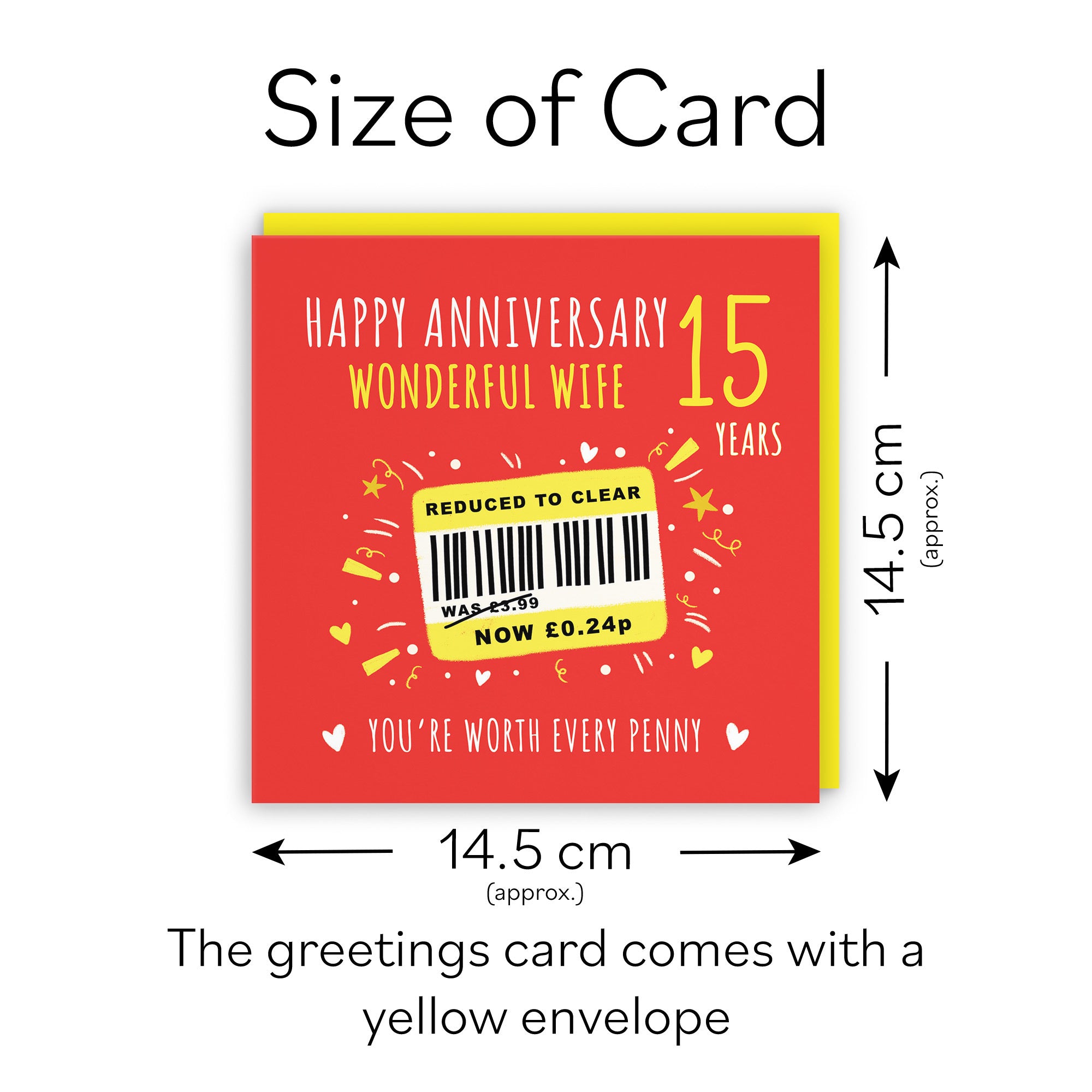 15th Wife Anniversary Card Reduced To Clear Moments - Default Title (BS00242)