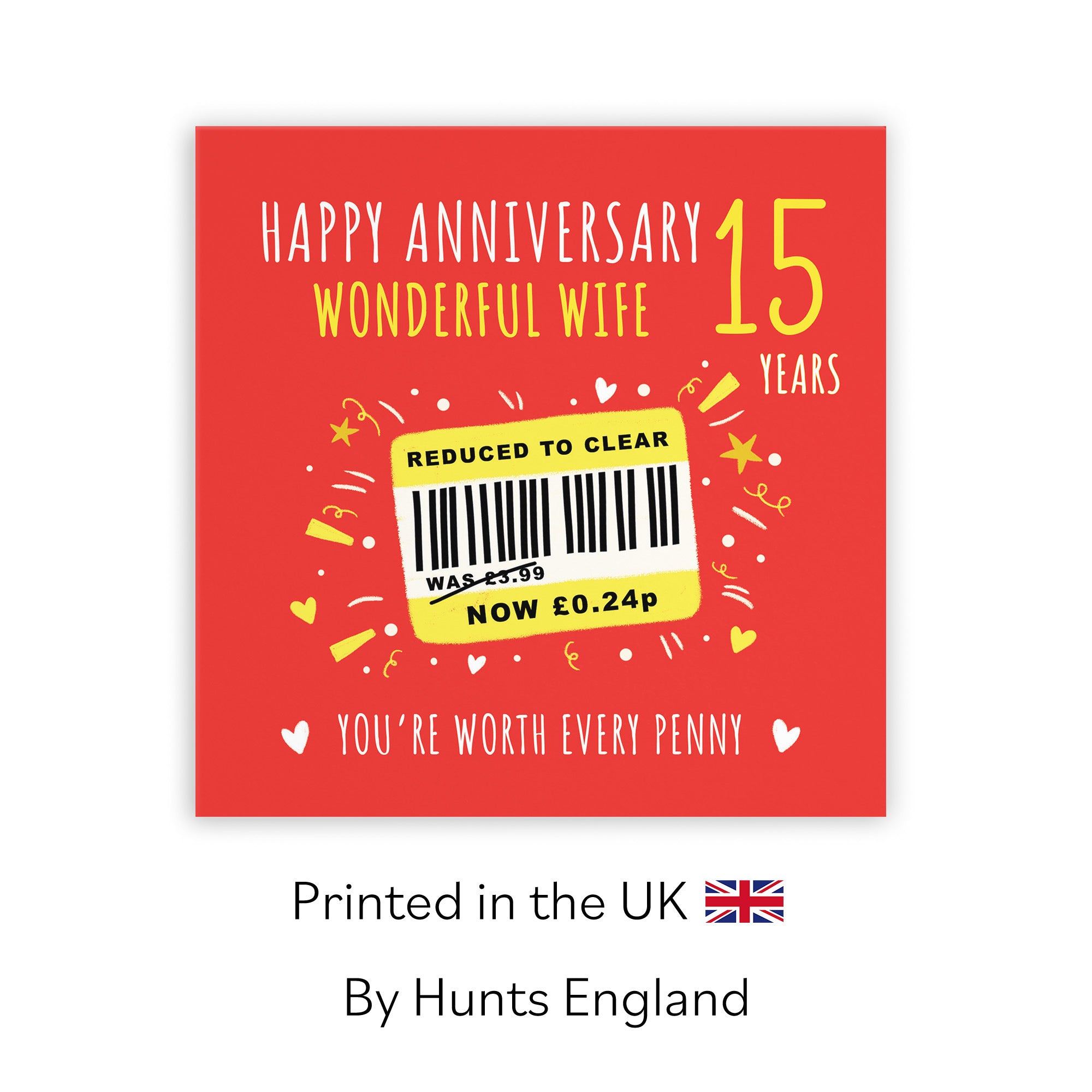 15th Wife Anniversary Card Reduced To Clear Moments - Default Title (BS00242)