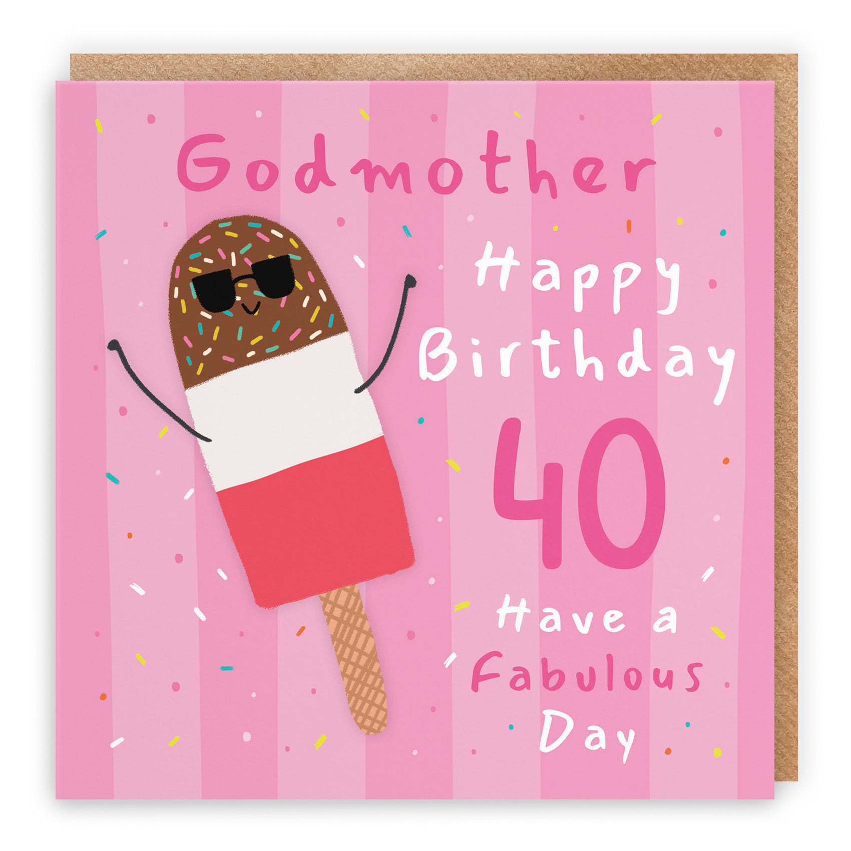 40th Godmother Birthday Card Ice Lolly Moments - Default Title (BS00454)