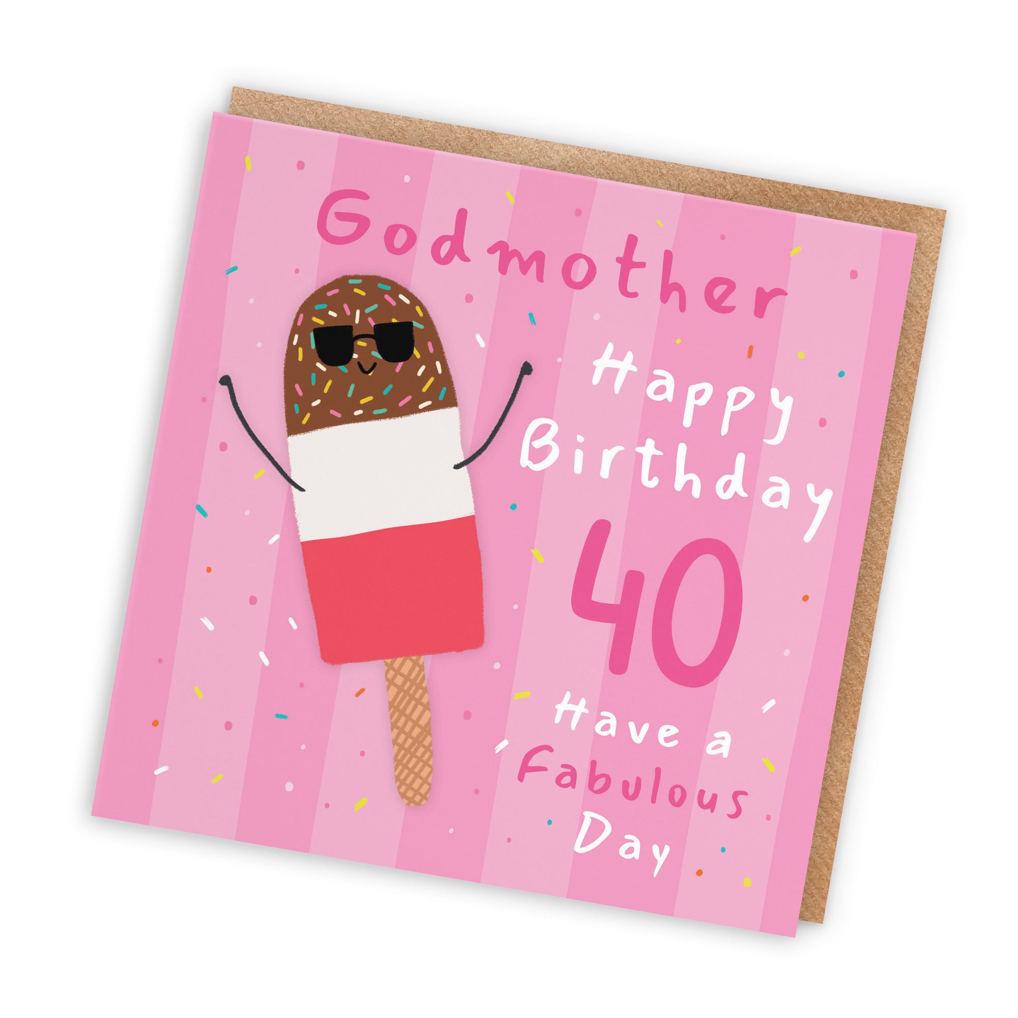 40th Godmother Birthday Card Ice Lolly Moments - Default Title (BS00454)