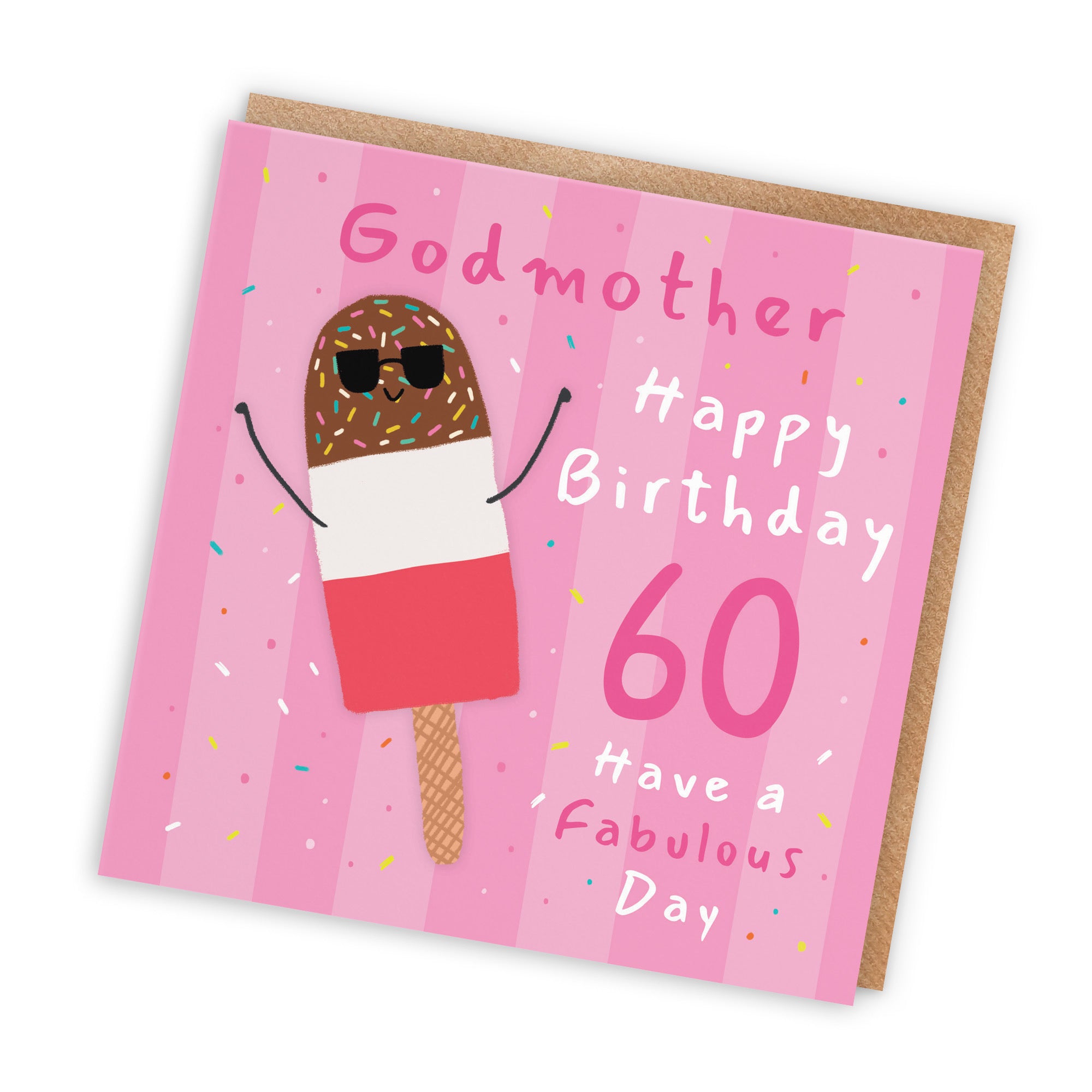 60th Godmother Birthday Card Ice Lolly Moments - Default Title (BS00456)
