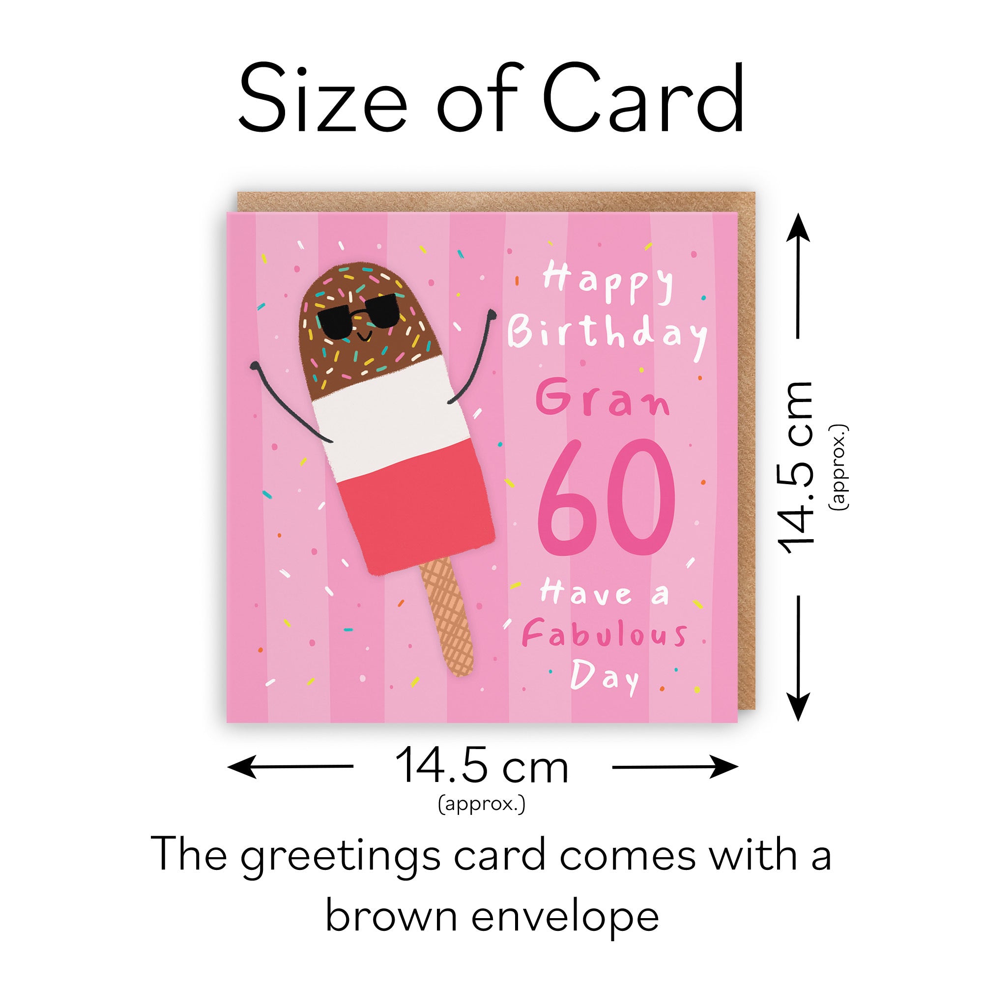 60th Gran Birthday Card Ice Lolly Moments - Default Title (BS00462)