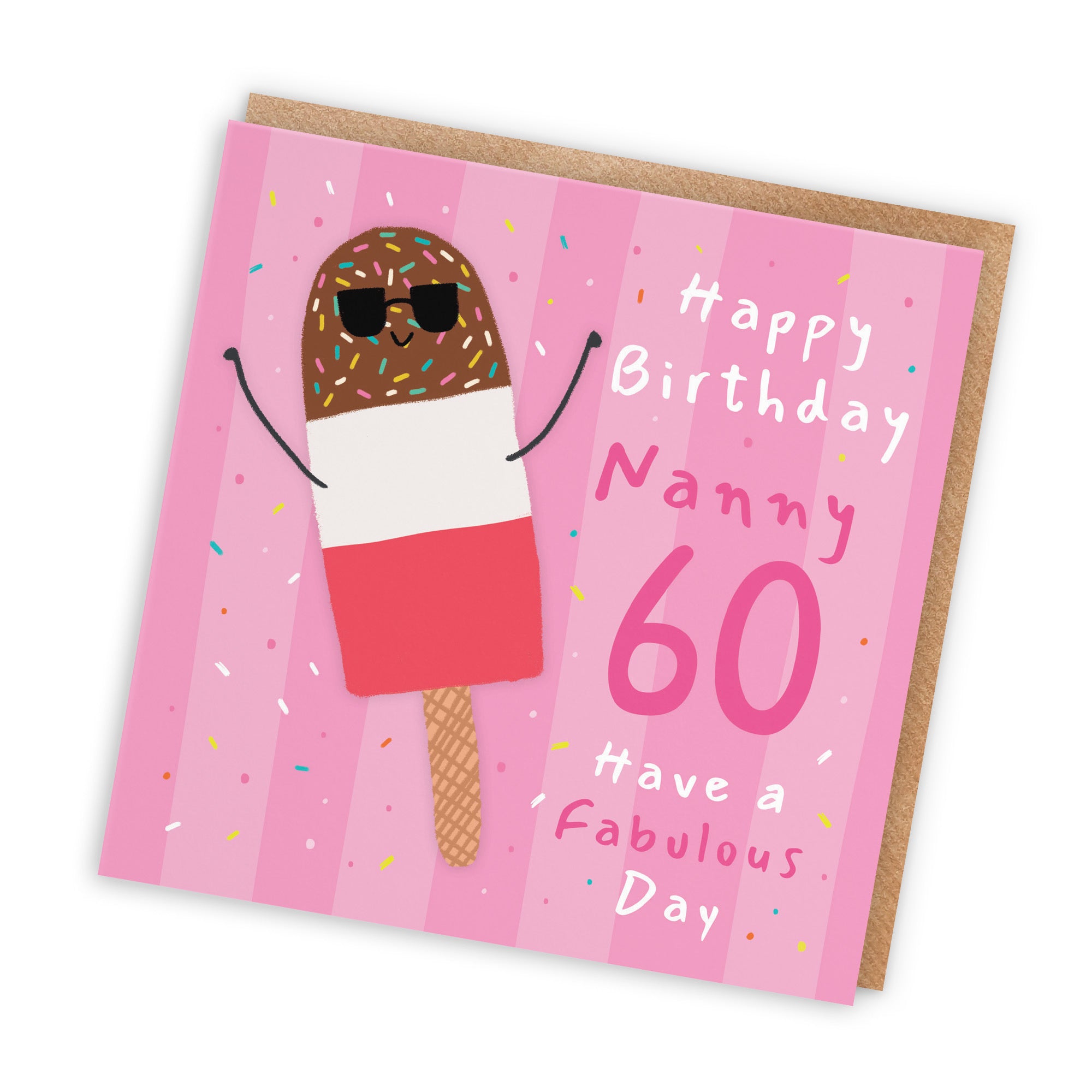 60th Nanny Birthday Card Ice Lolly Moments - Default Title (BS00515)