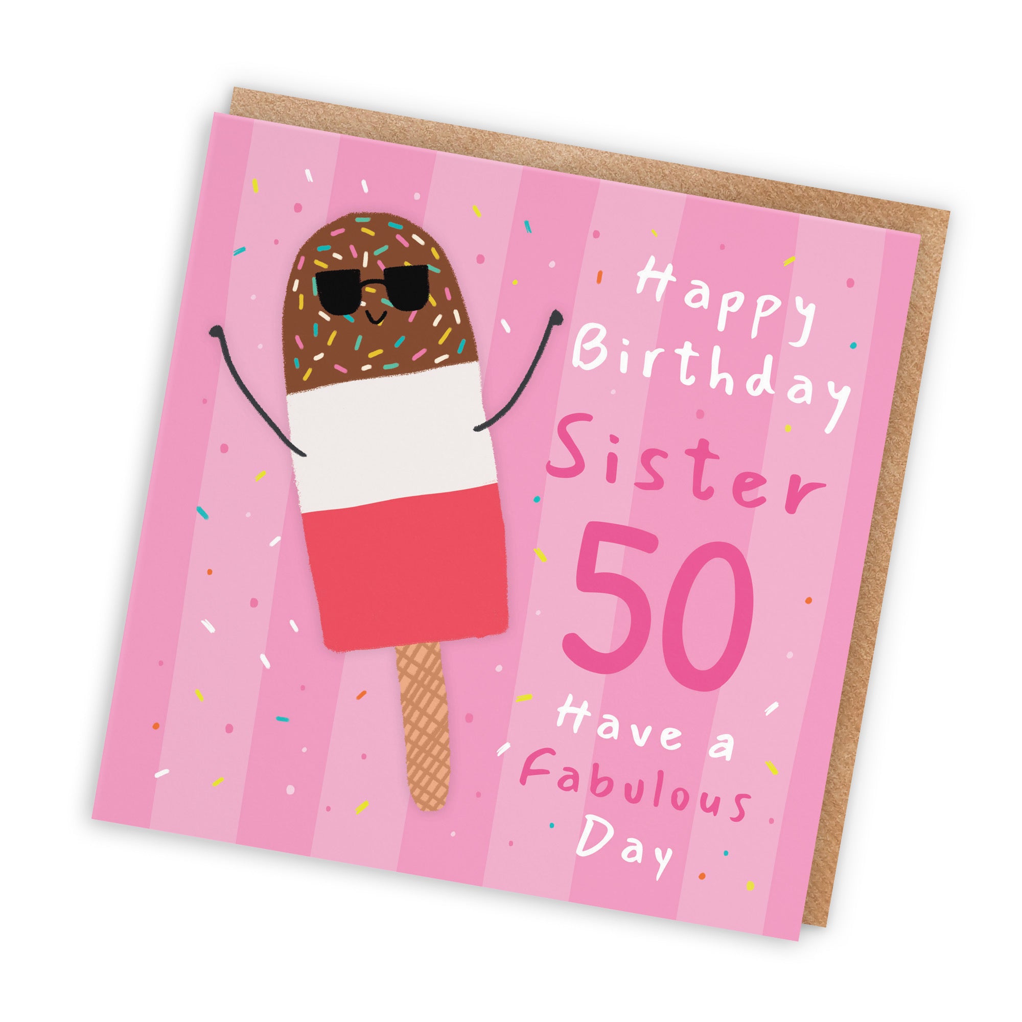 50th Sister Birthday Card Ice Lolly Moments - Default Title (BS00554)
