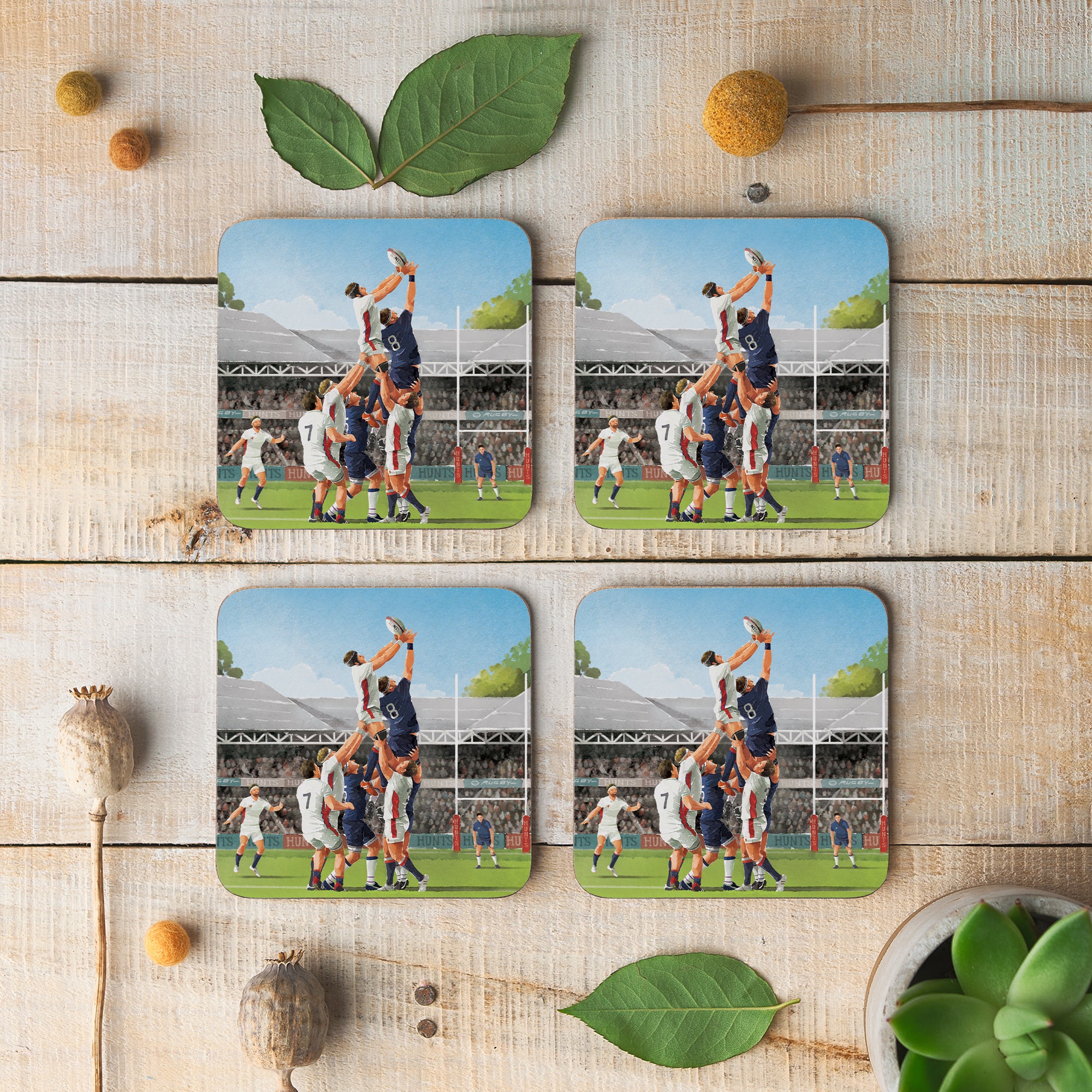 Rugby Lineout Drinks Coaster Milo's Gallery