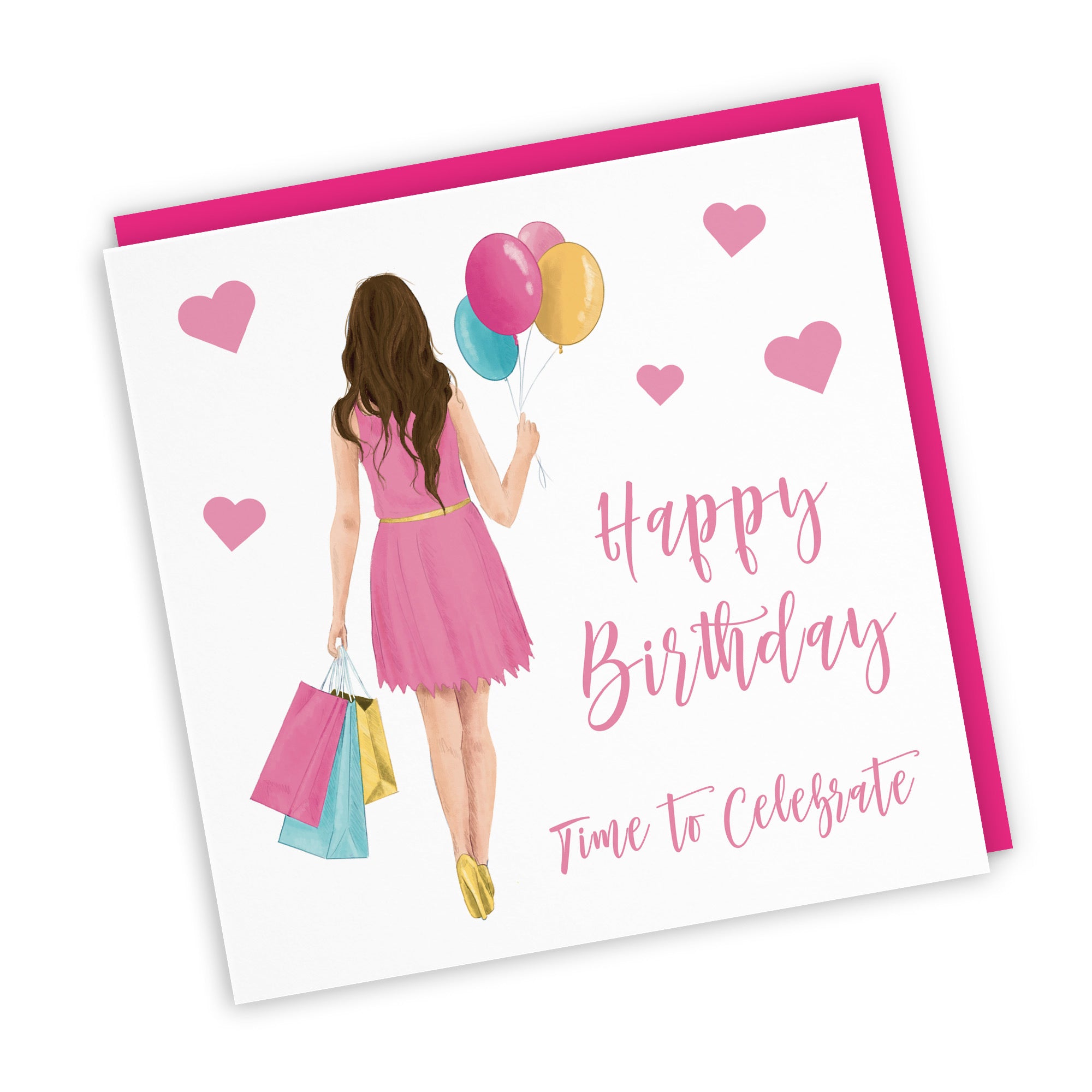 Female Birthday Card Balloons Hearts Iconic - Default Title (FH00001)