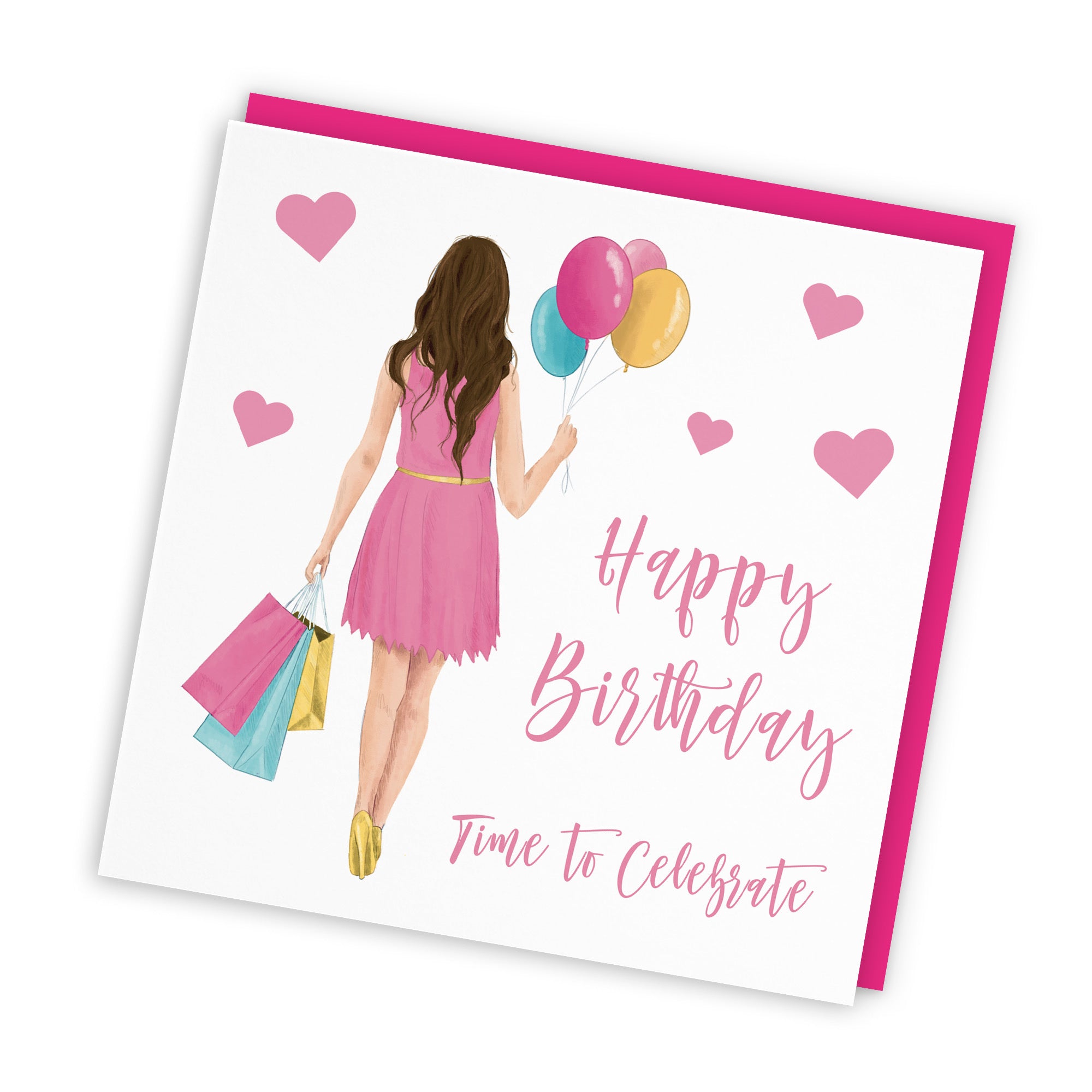 Female Birthday Card Balloons Hearts Iconic - Default Title (FH00001)