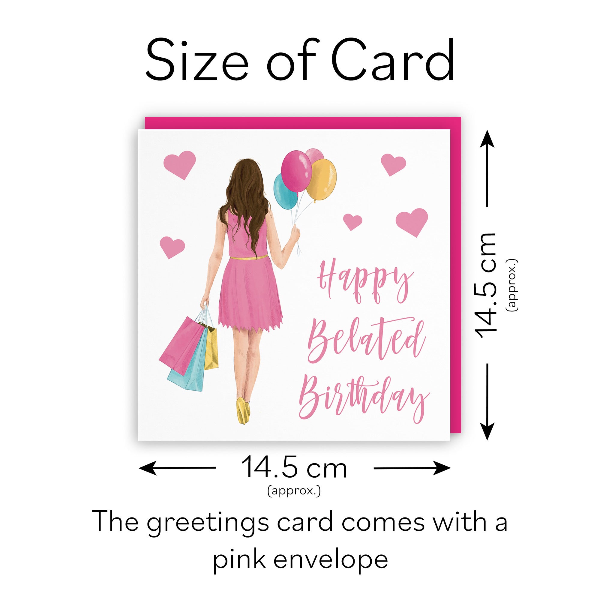 Female Belated Birthday Card Balloons Hearts Iconic - Default Title (FH00002)