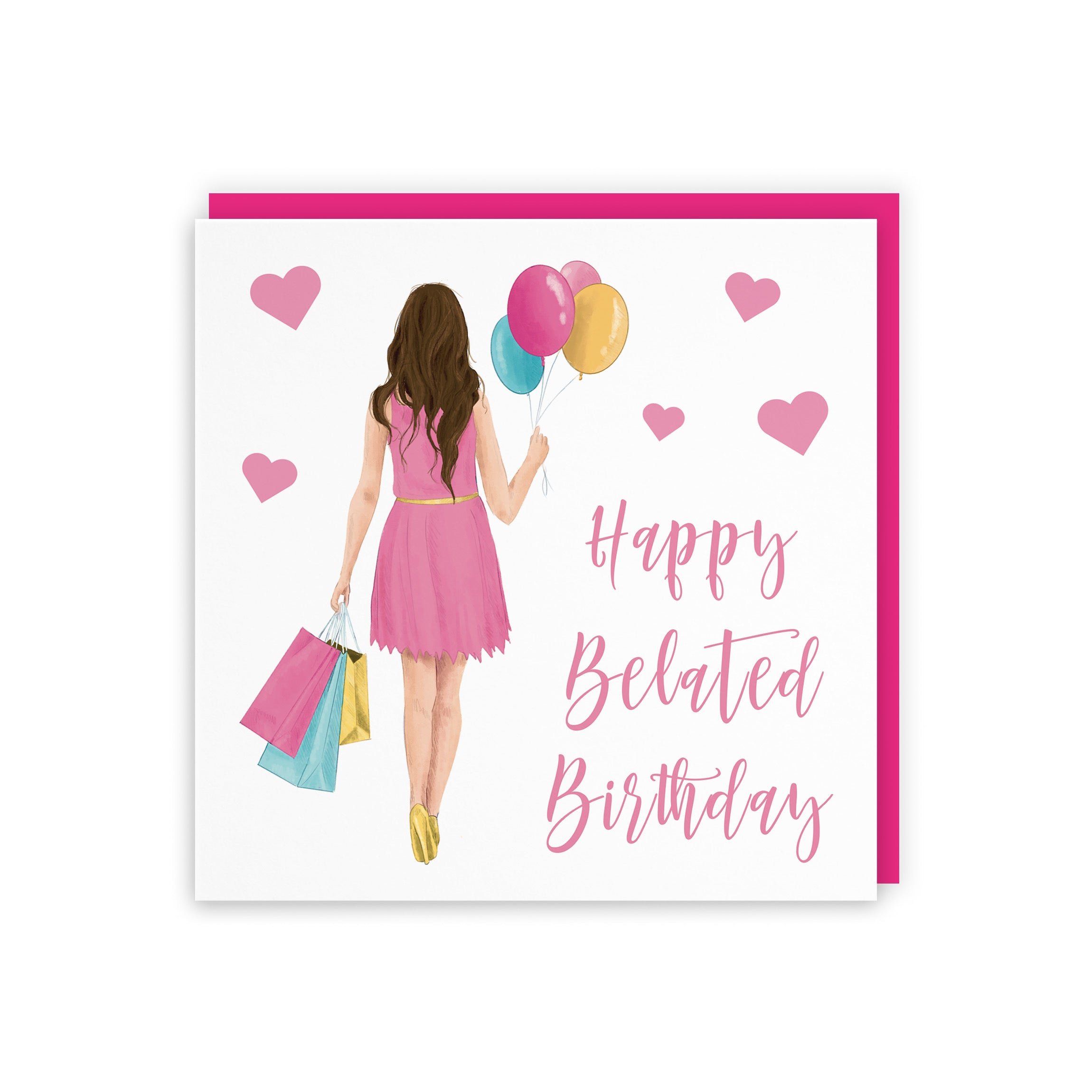 Female Belated Birthday Card Balloons Hearts Iconic - Default Title (FH00002)