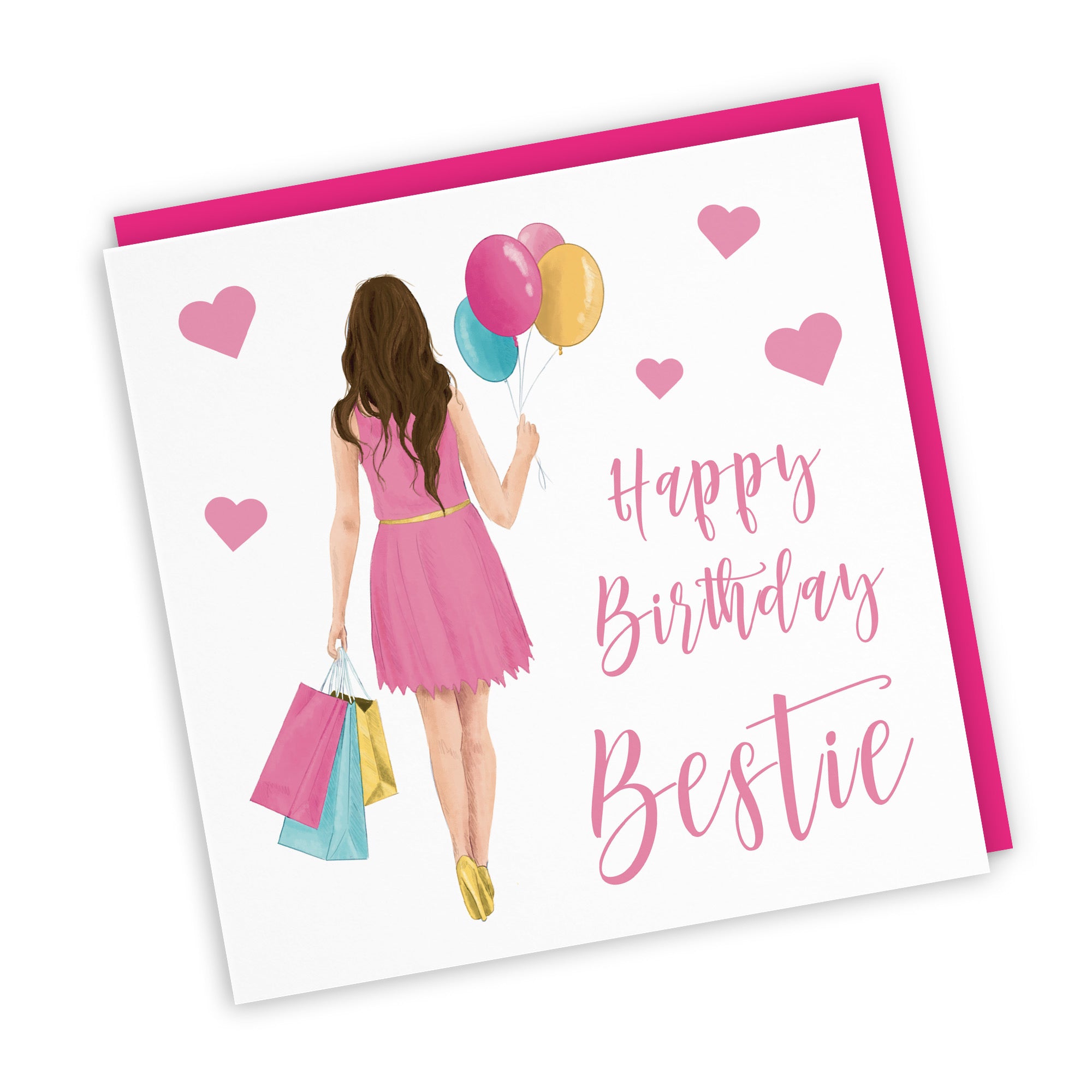 Female Bestie Birthday Card Balloons Hearts Iconic - Default Title (FH00003)