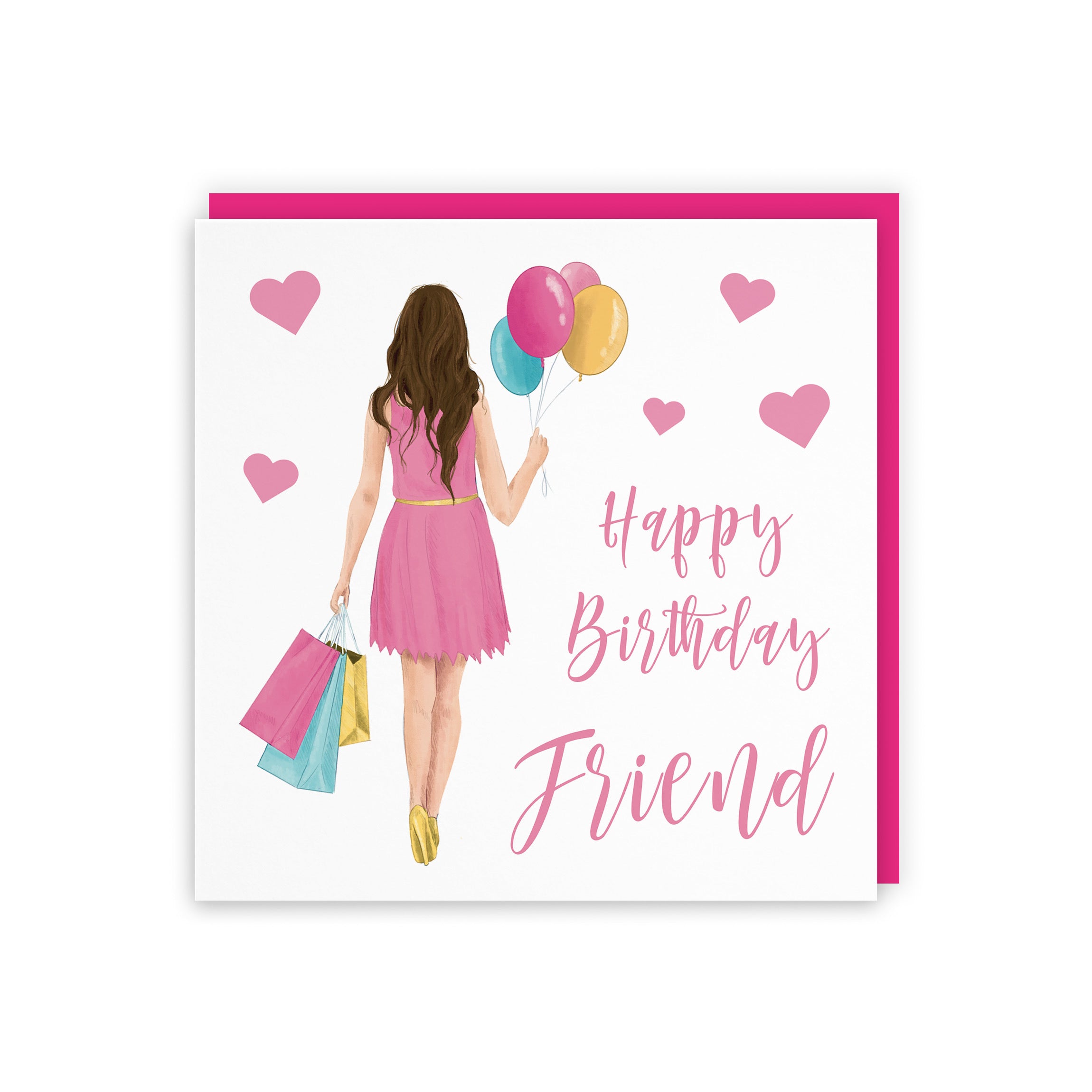 Female Friend Birthday Card Balloons Hearts Iconic - Default Title (FH00006)