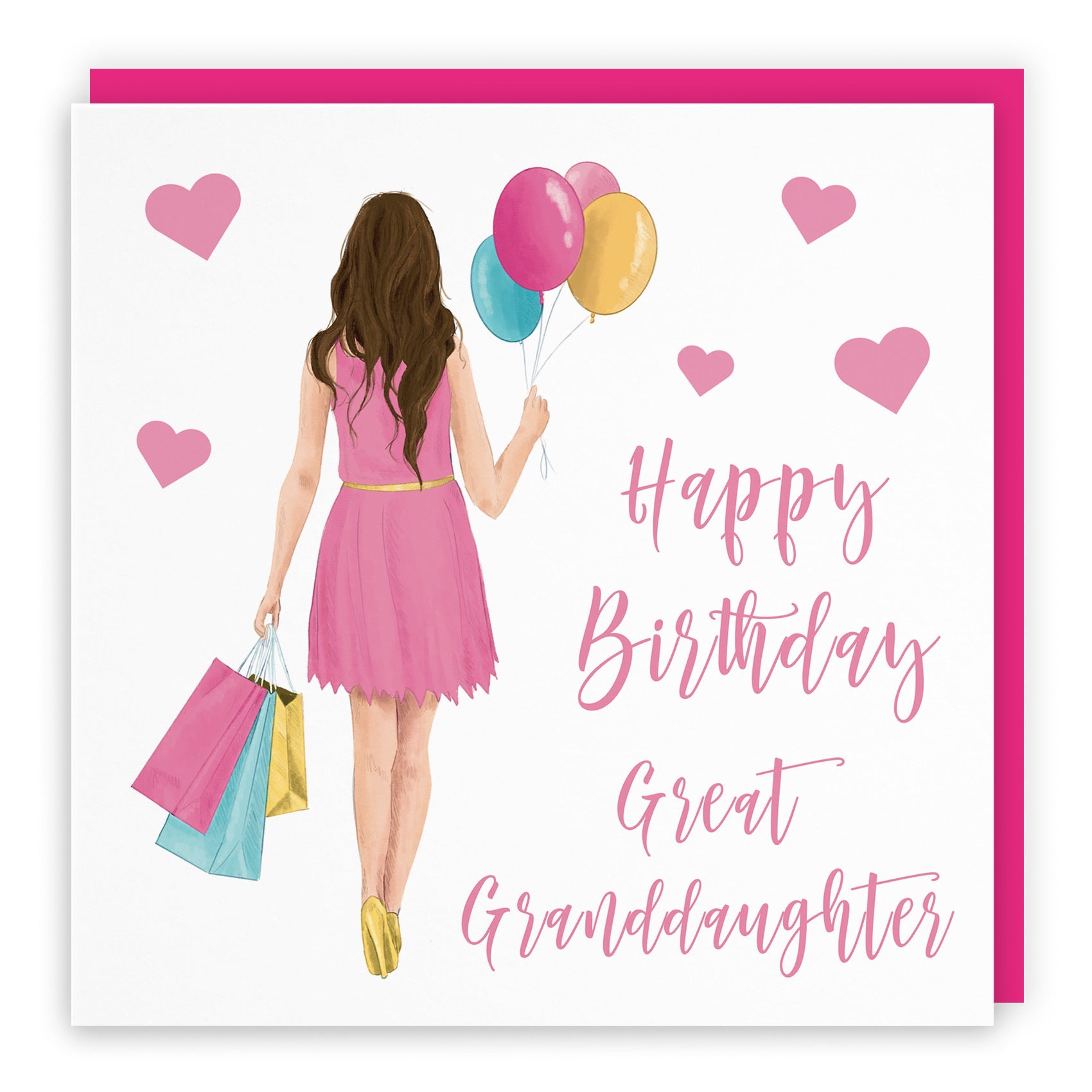 Great Granddaughter Birthday Card Balloons Hearts Iconic - Default Title (FH00009)