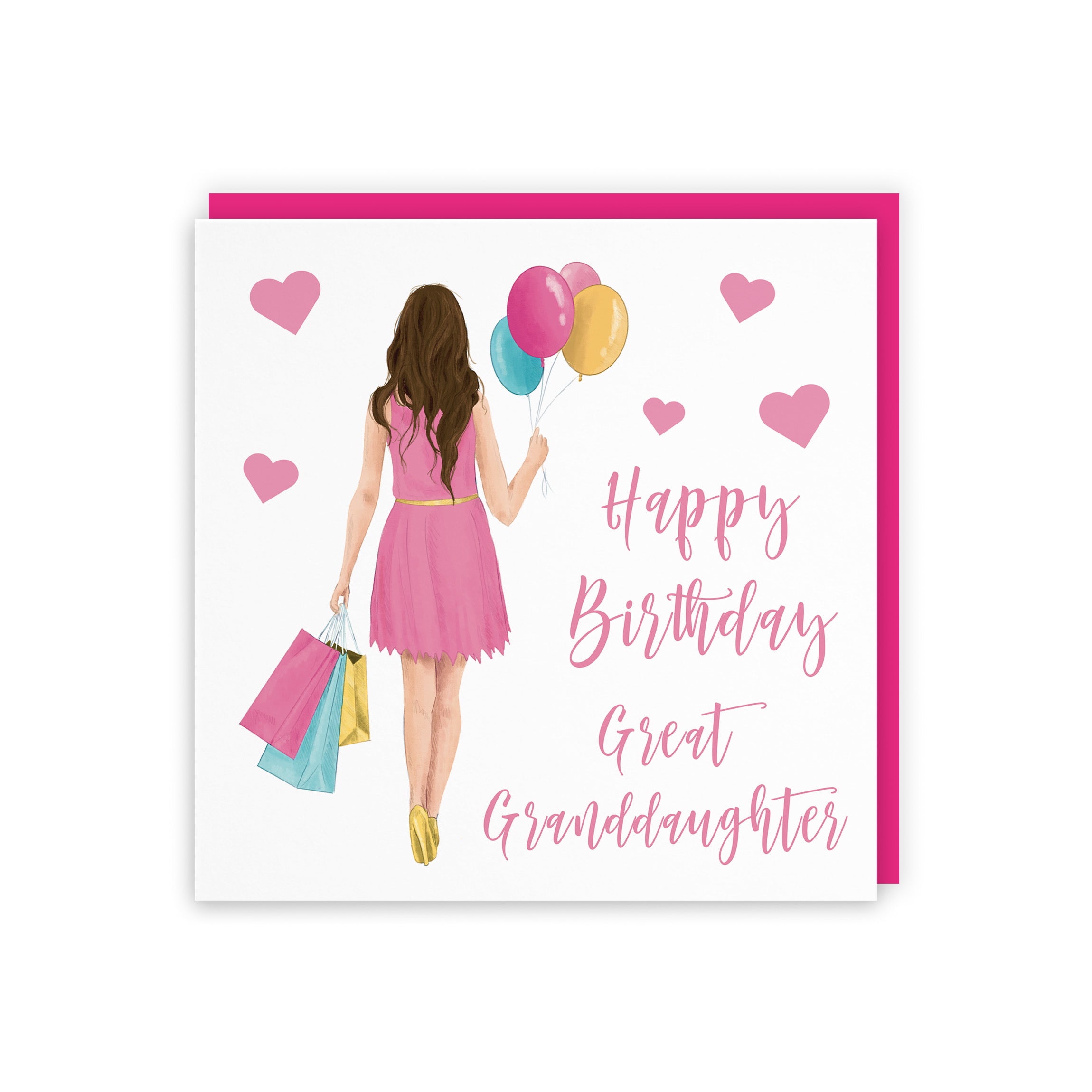 Great Granddaughter Birthday Card Balloons Hearts Iconic - Default Title (FH00009)