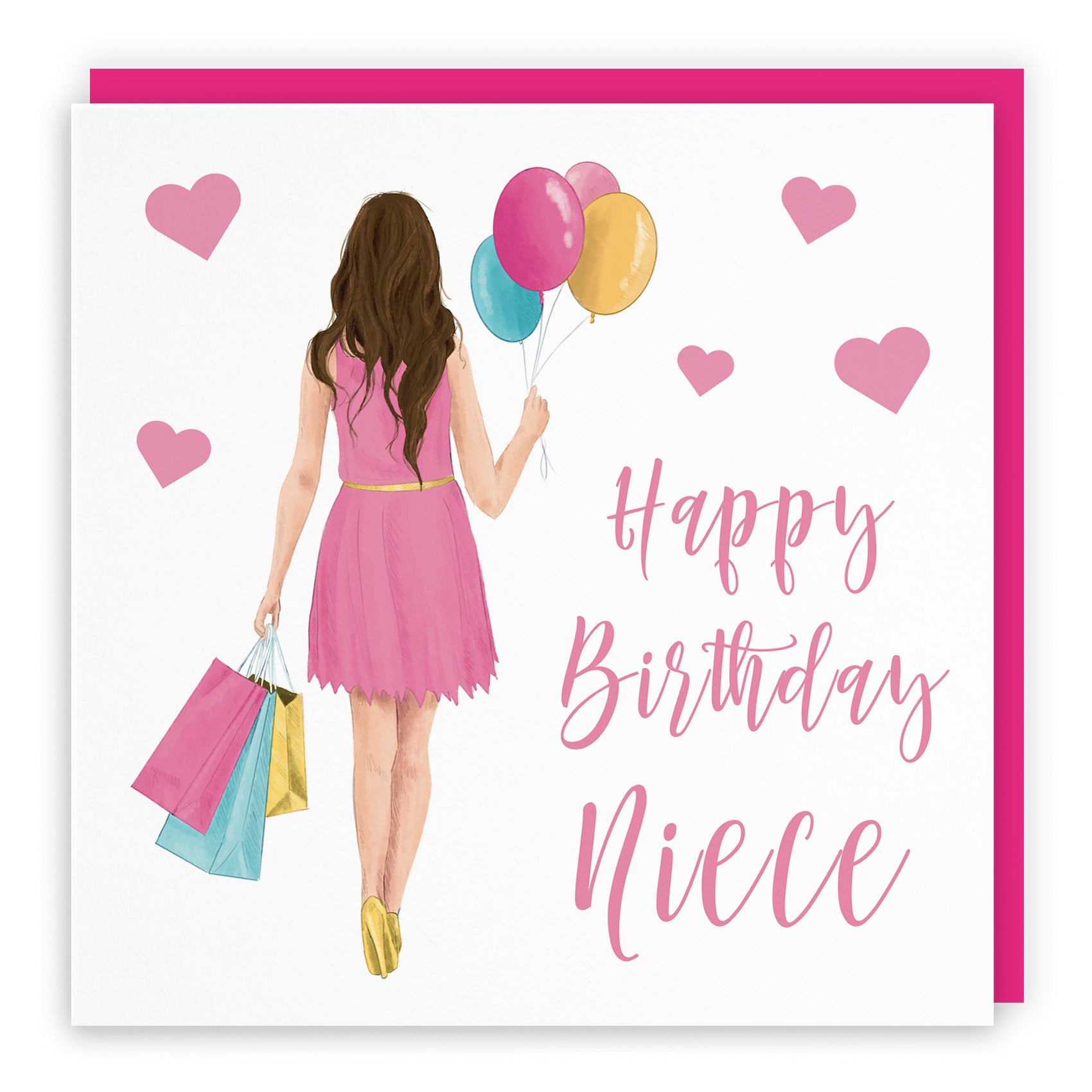 Niece Birthday Card Balloons Hearts Iconic - Default Title (FH00011)