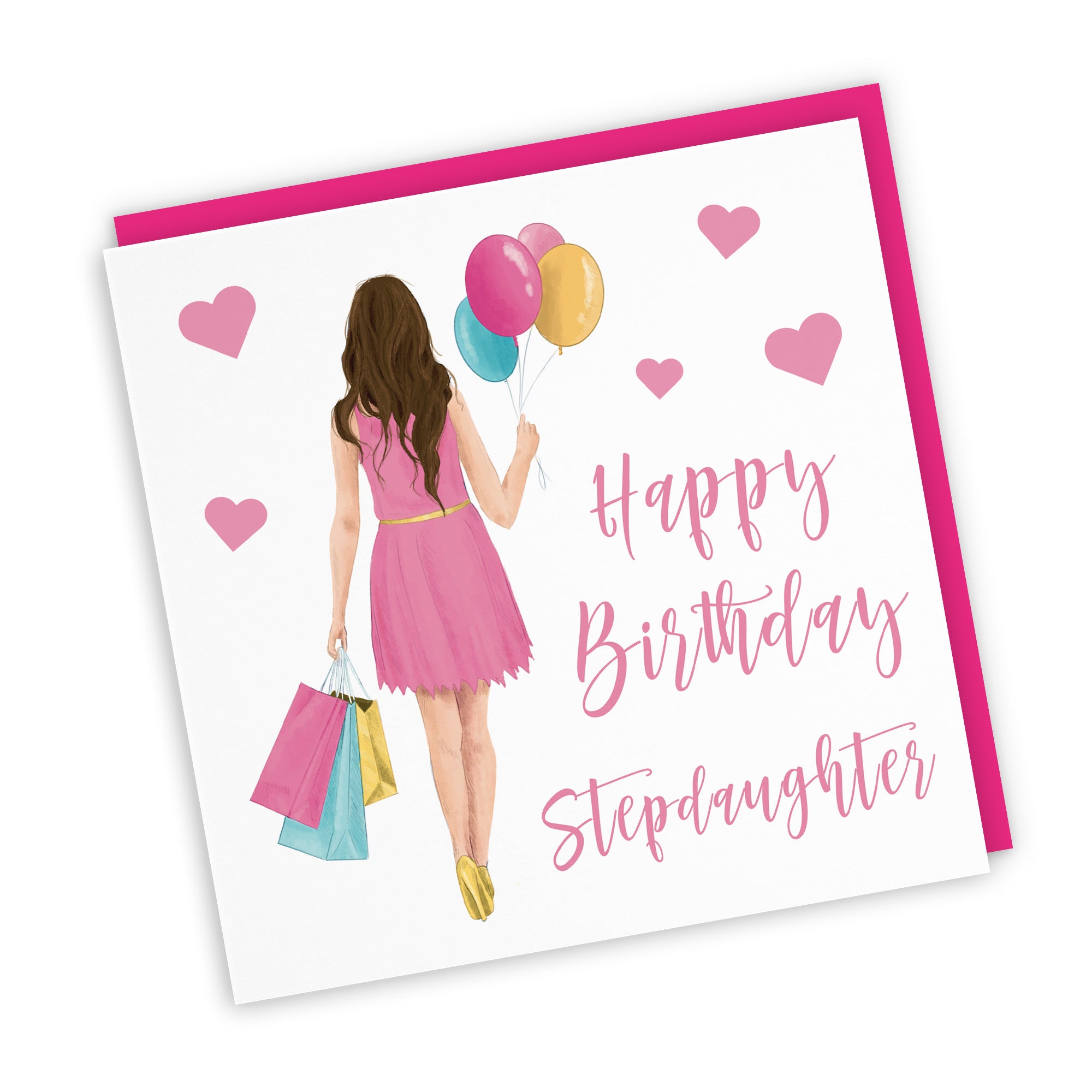 Stepdaughter Birthday Card Balloons Hearts Iconic - Default Title (FH00014)