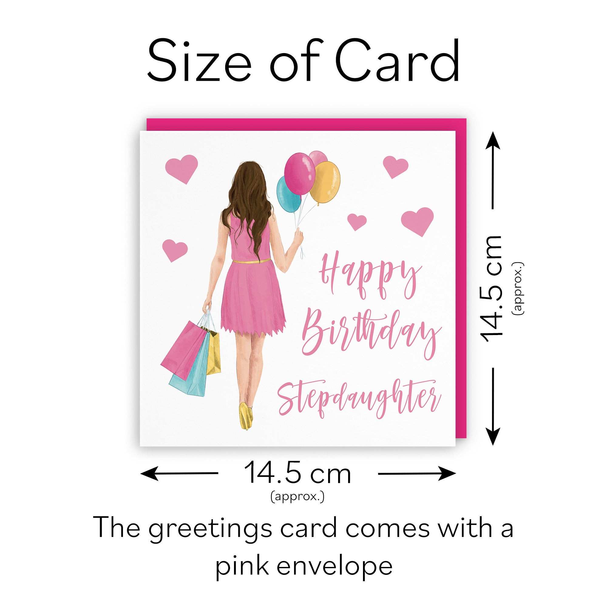 Stepdaughter Birthday Card Balloons Hearts Iconic - Default Title (FH00014)