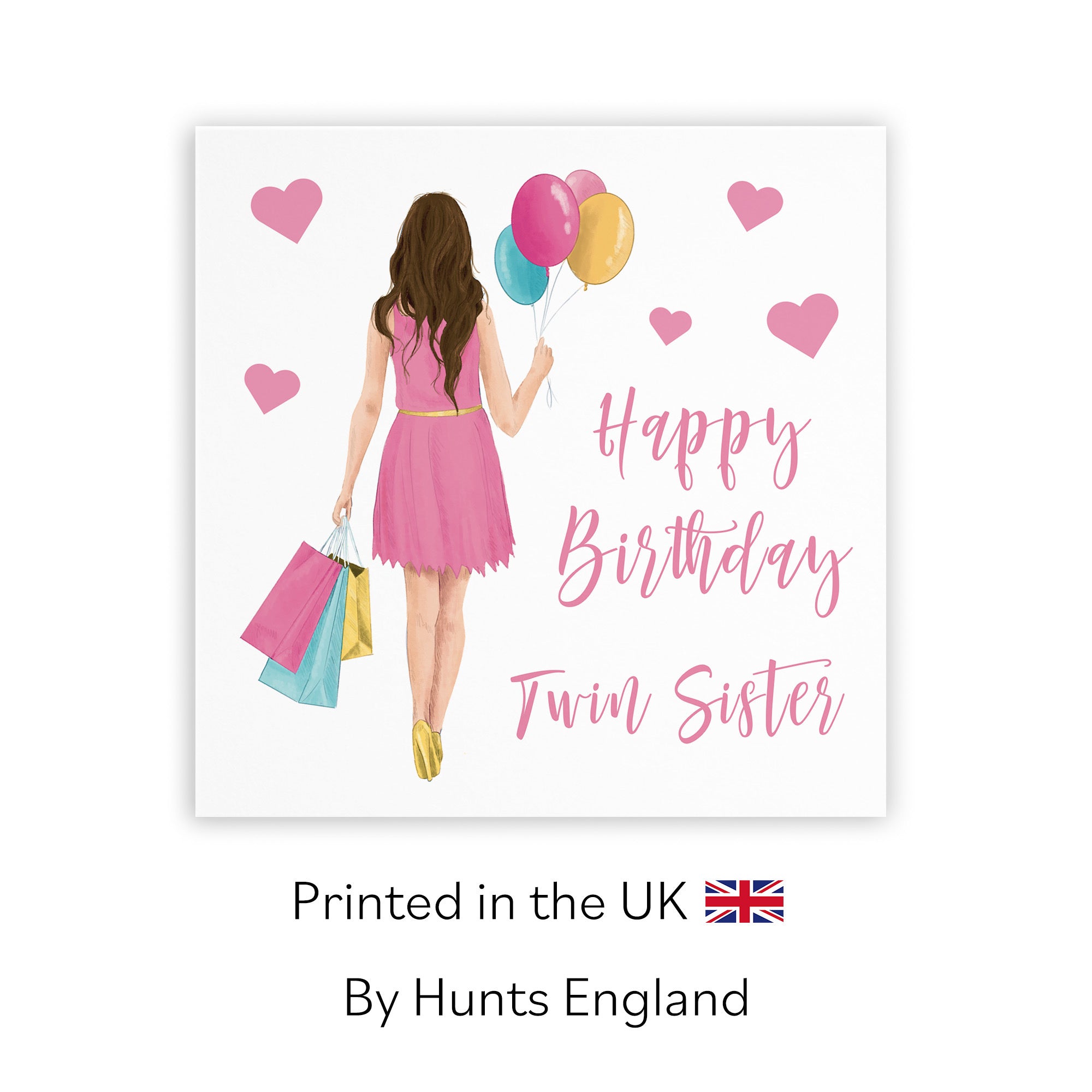 Twin Sister Birthday Card Balloons Hearts Iconic - Default Title (FH00016)