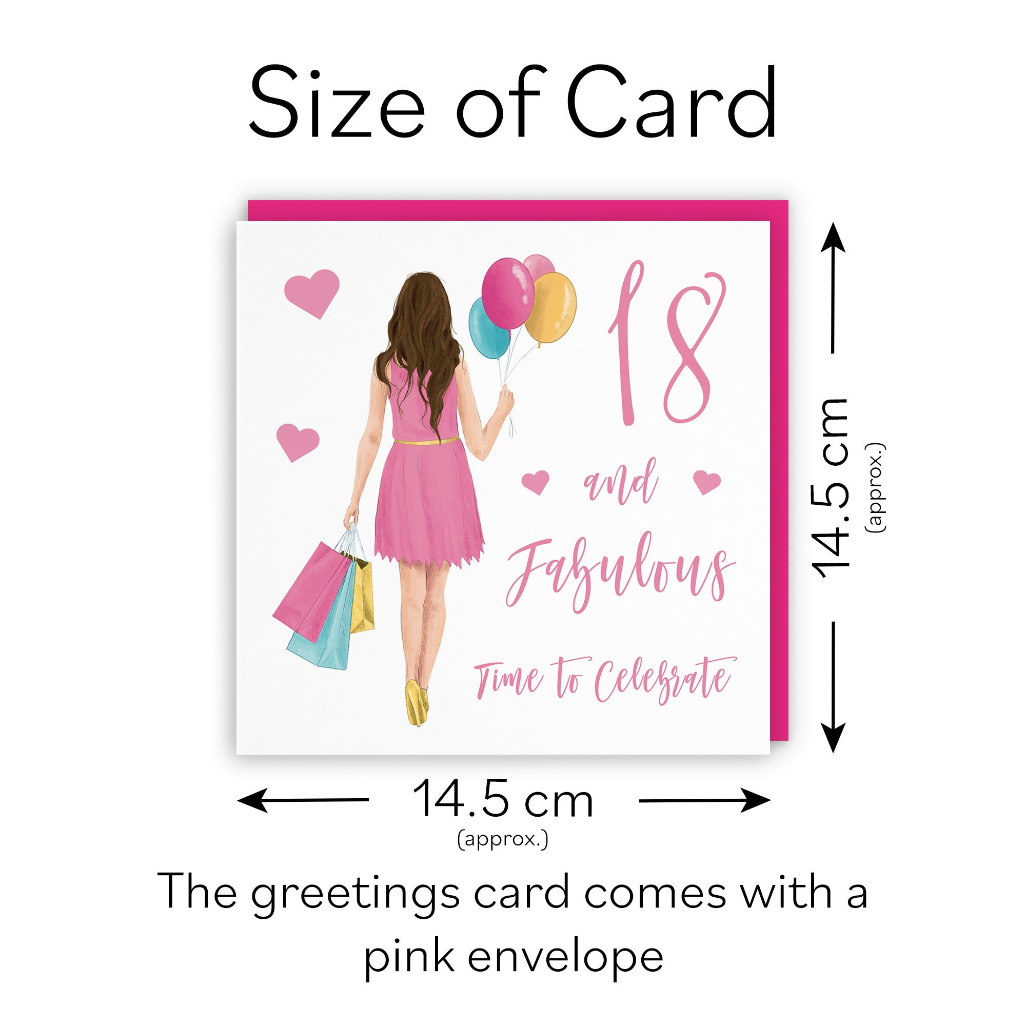 Women's 18th Birthday Card Balloons Hearts Iconic - Default Title (FH00019)