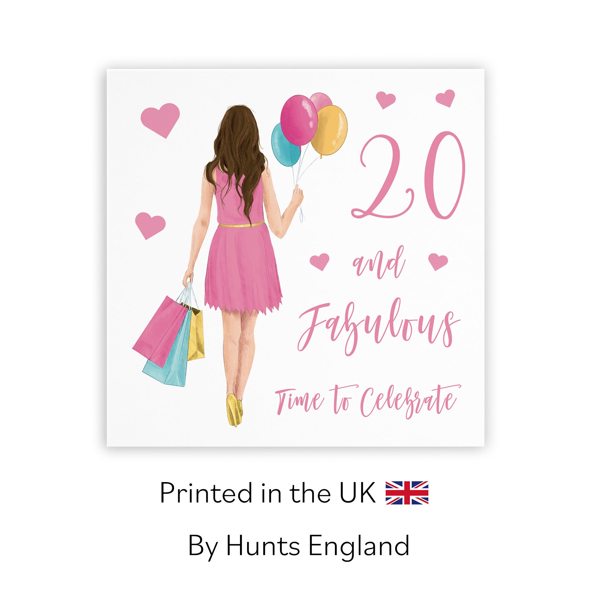 Women's 20th Birthday Card Balloons Hearts Iconic - Default Title (FH00021)