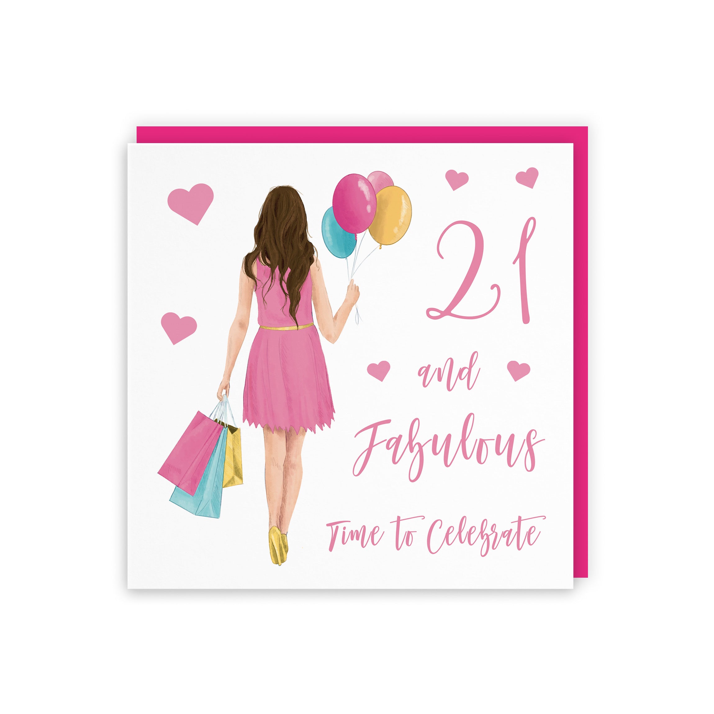 Women's 21st Birthday Card Balloons Hearts Iconic - Default Title (FH00022)