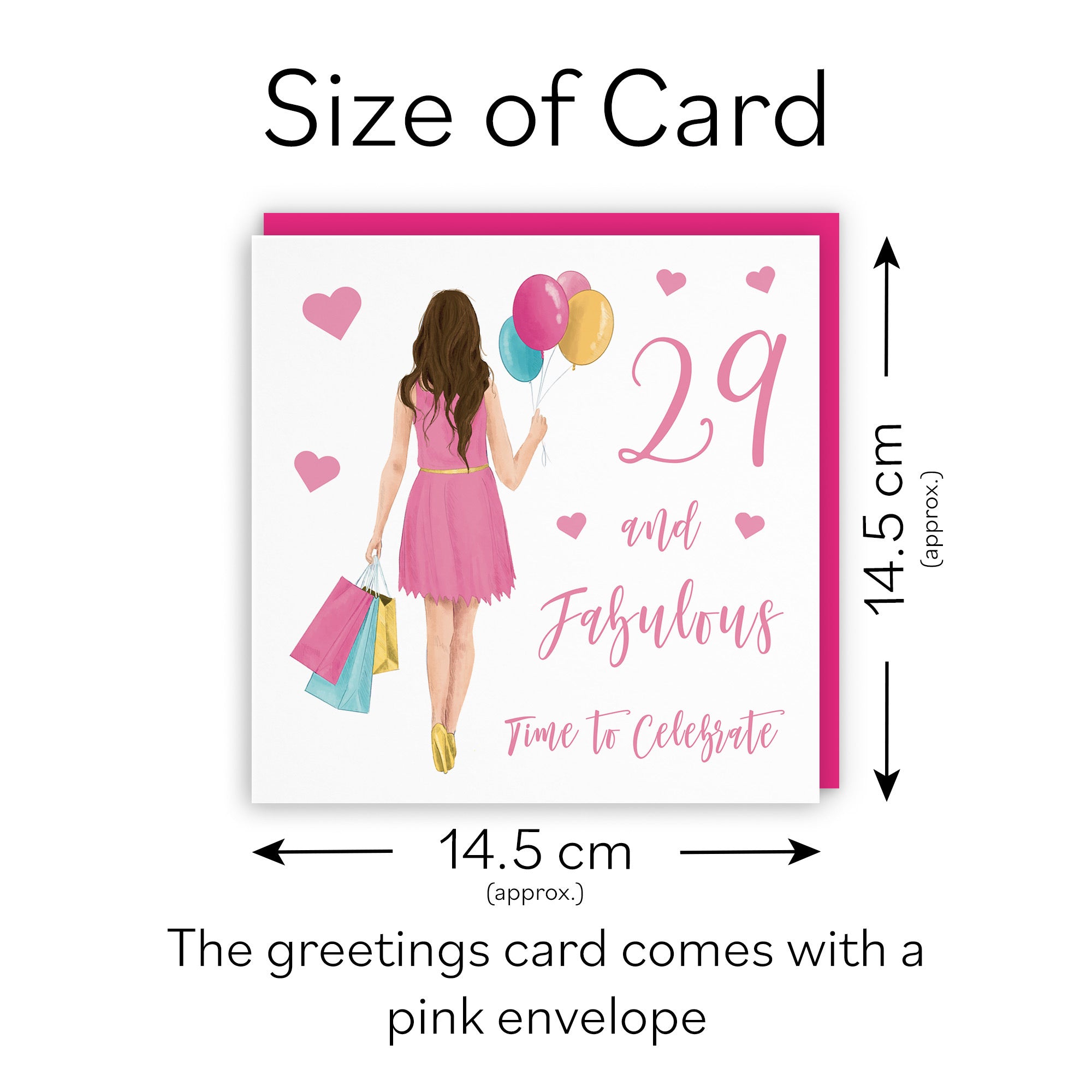 Women's 29th Birthday Card Balloons Hearts Iconic - Default Title (FH00024)