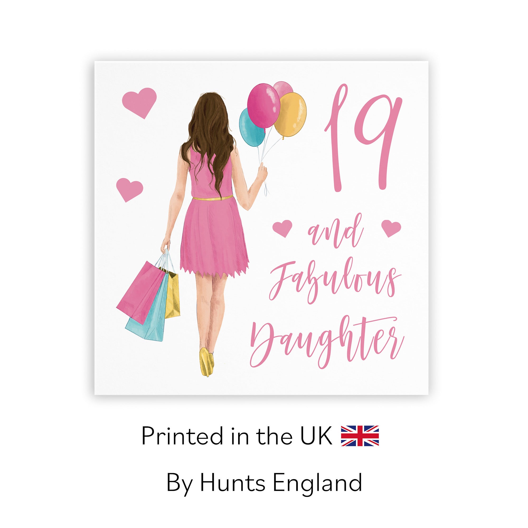 19th Daughter Birthday Card Balloons Hearts Iconic - Default Title (FH00038)