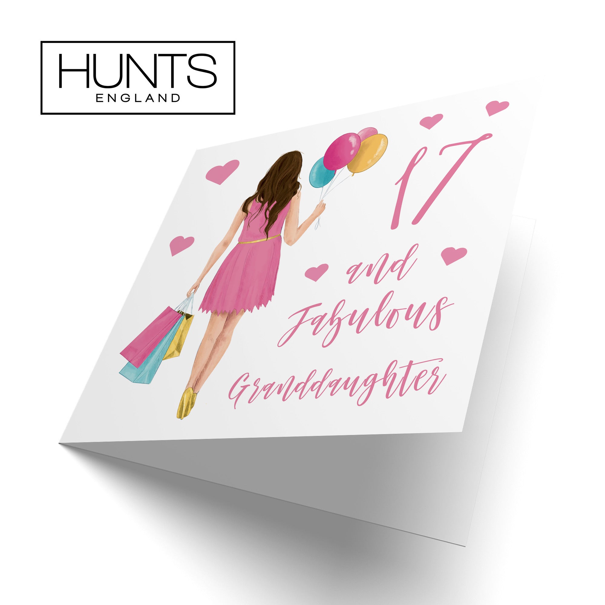17th Granddaughter Birthday Card Balloons Hearts Iconic - Default Title (FH00056)