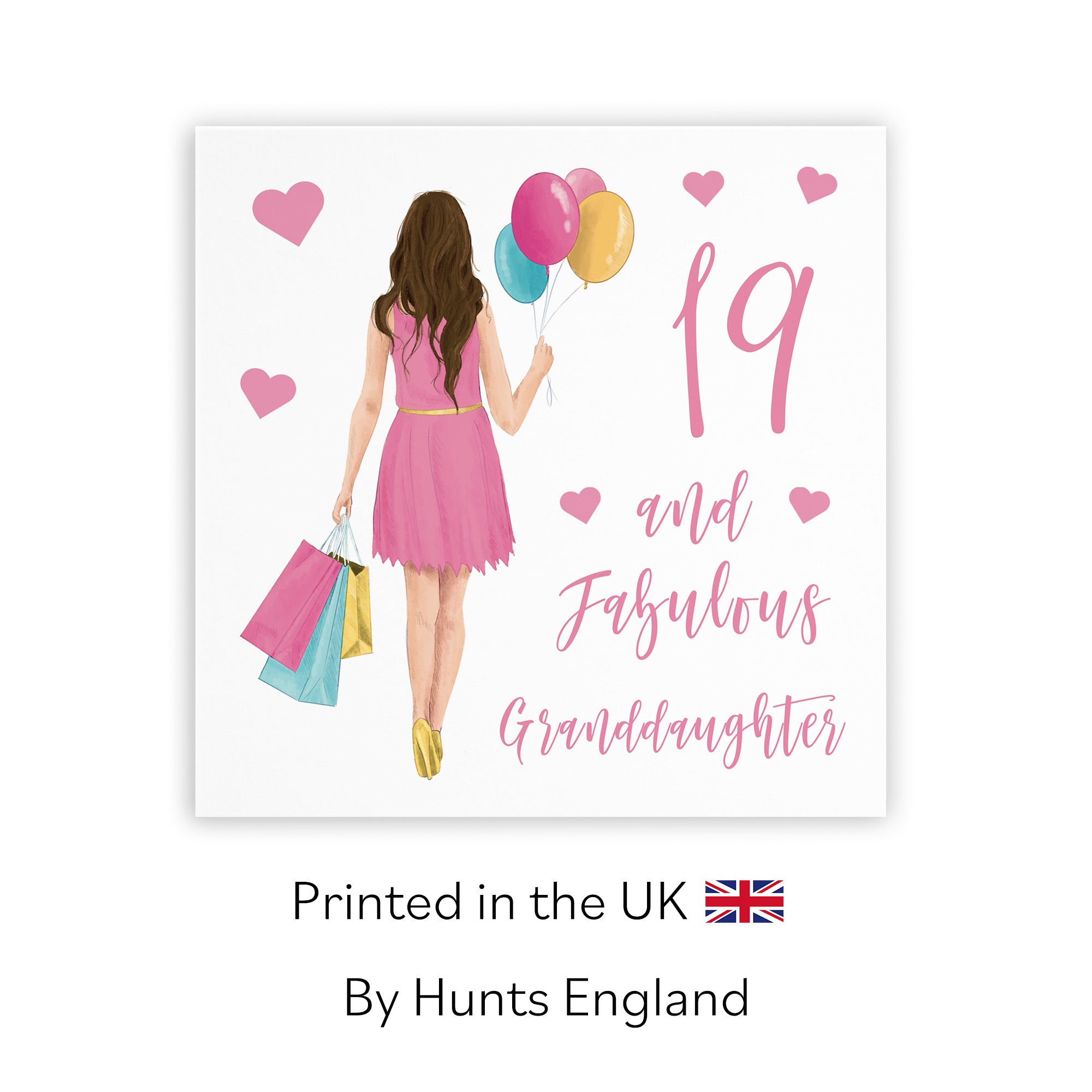19th Granddaughter Birthday Card Balloons Hearts Iconic - Default Title (FH00058)