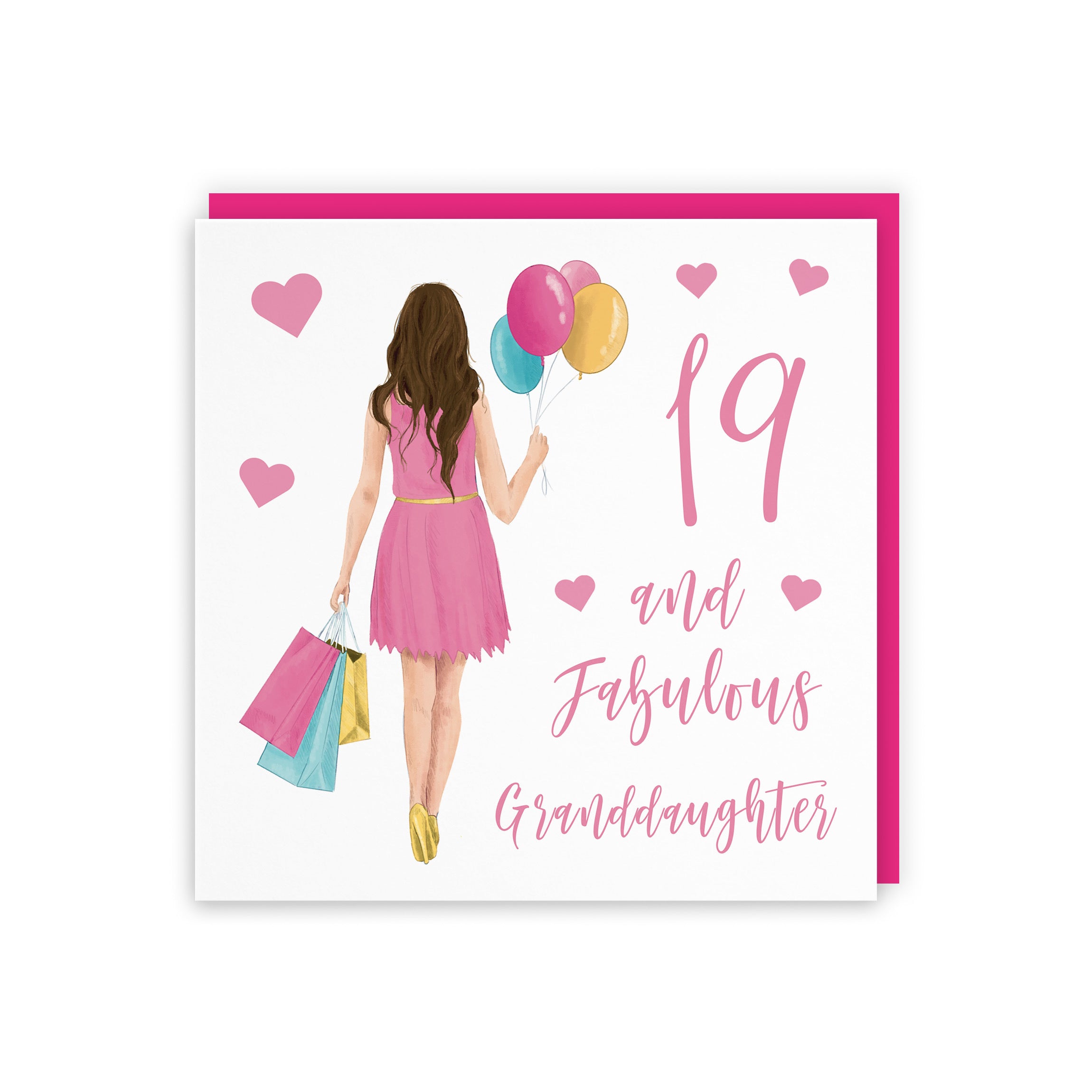 19th Granddaughter Birthday Card Balloons Hearts Iconic - Default Title (FH00058)