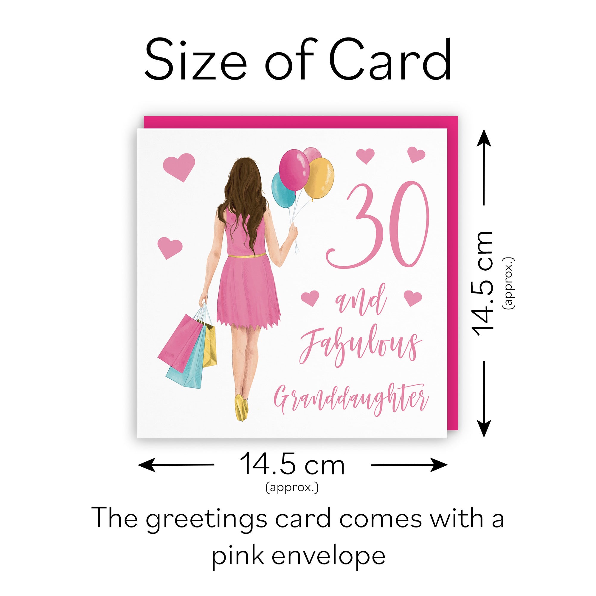 30th Granddaughter Birthday Card Balloons Hearts Iconic - Default Title (FH00062)