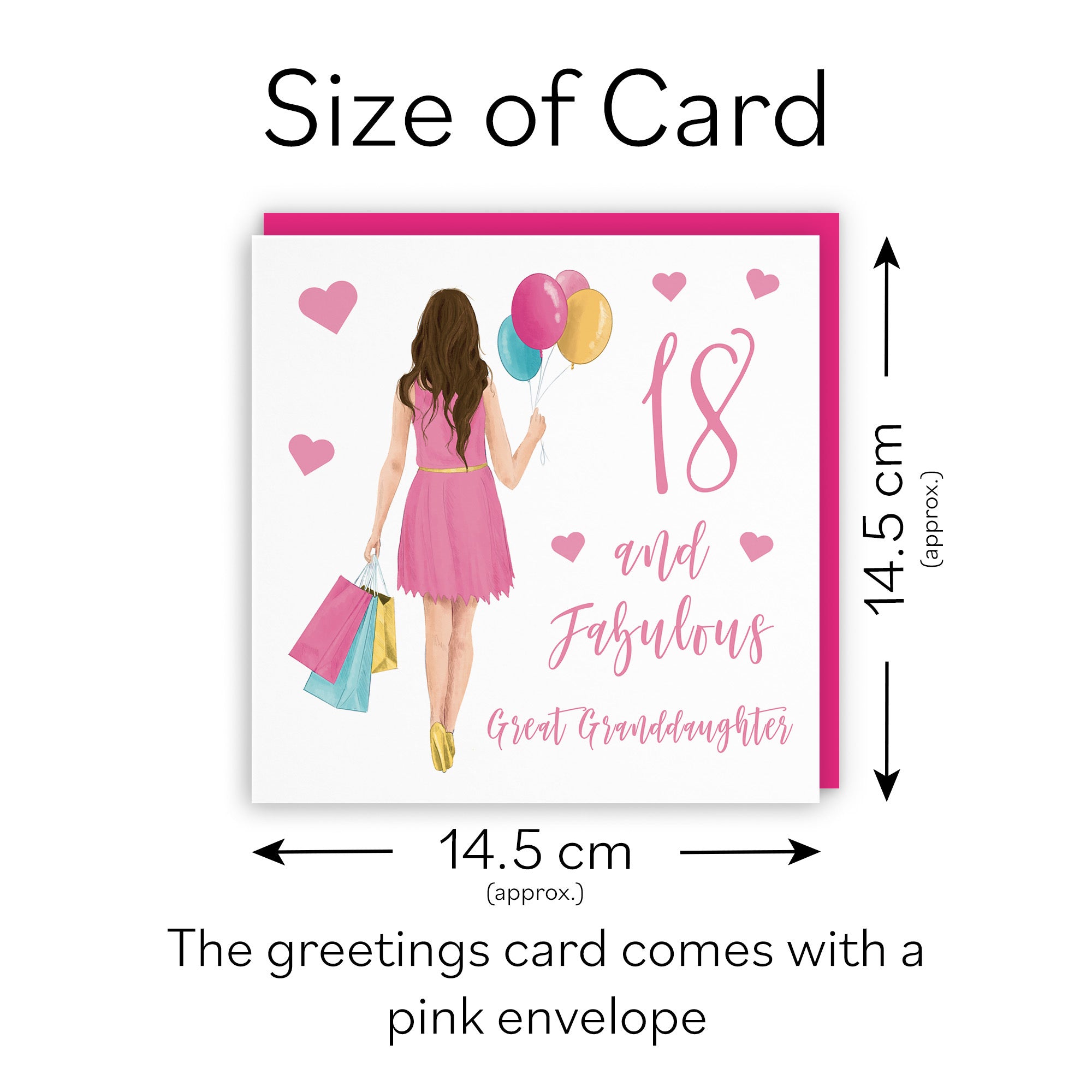 18th Great Granddaughter Birthday Card Balloons Hearts Iconic - Default Title (FH00065)