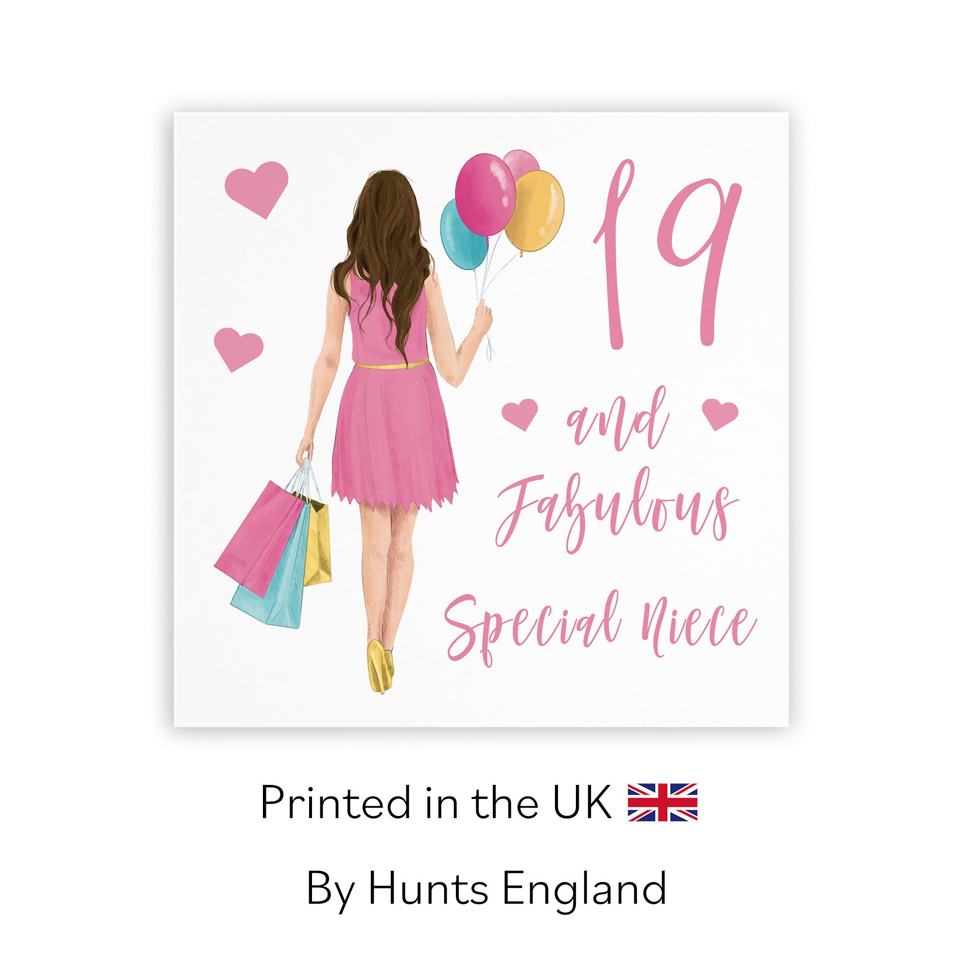 19th Niece Birthday Card Balloons Hearts Iconic - Default Title (FH00071)