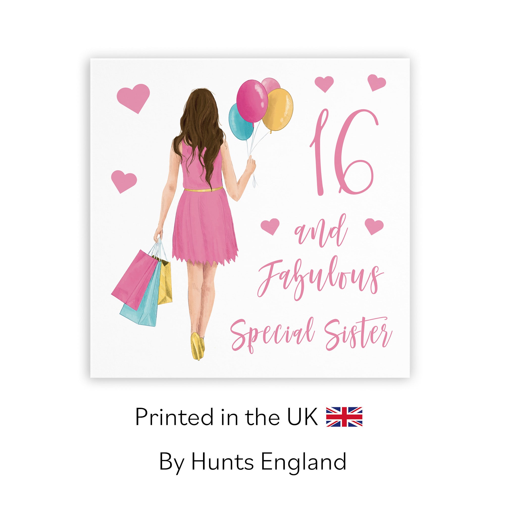 16th Sister Birthday Card Balloons Hearts Iconic - Default Title (FH00076)