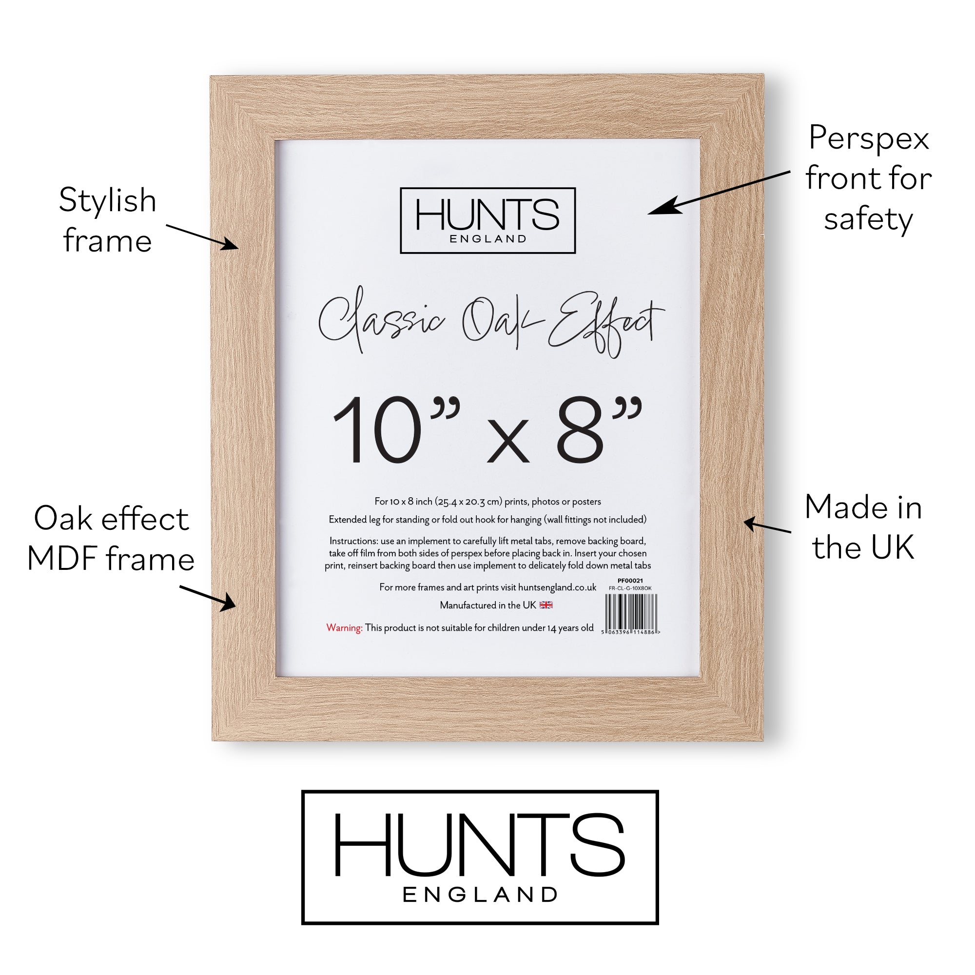 Classic Oak Effect 10x8 Inch Picture Frame