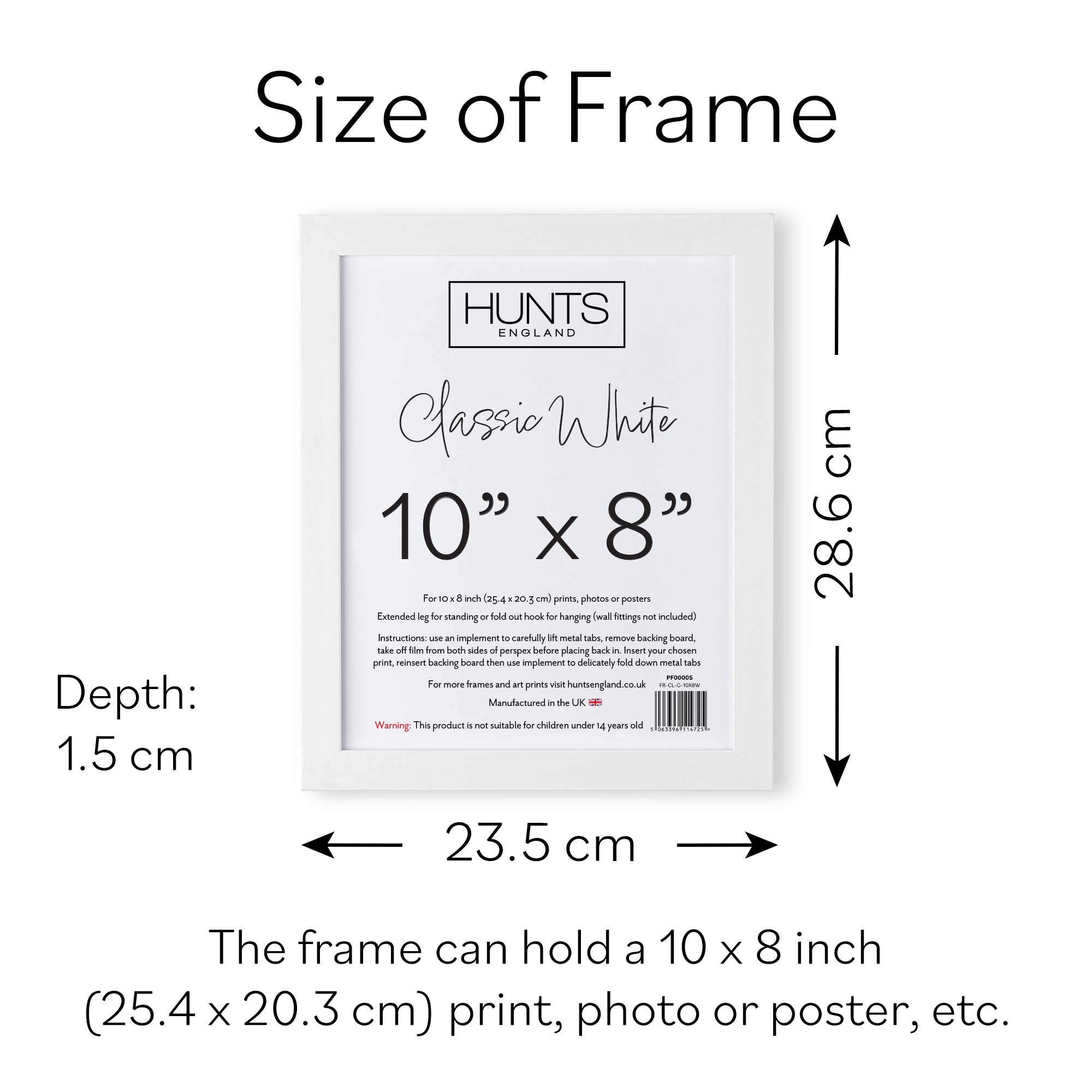 Classic White 10x8 Inch Picture Frame