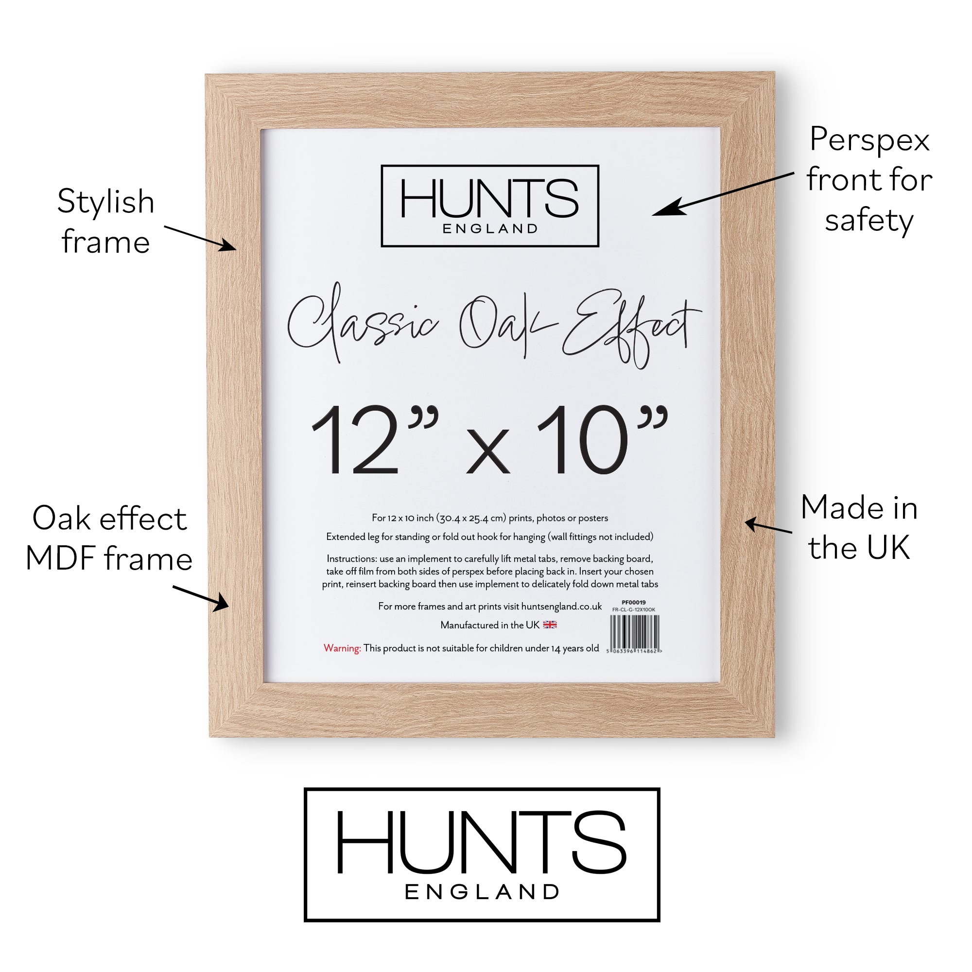 Classic Oak Effect 12x10 Inch Picture Frame