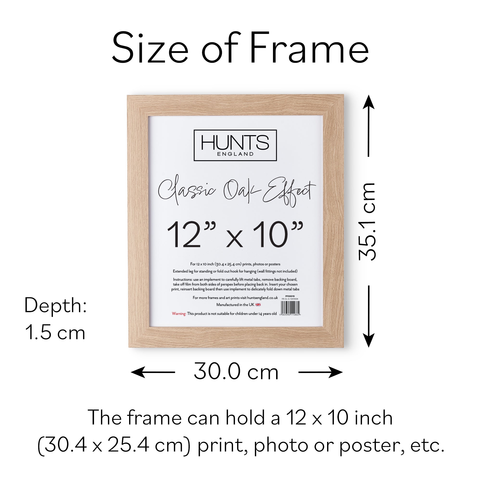 Classic Oak Effect 12x10 Inch Picture Frame