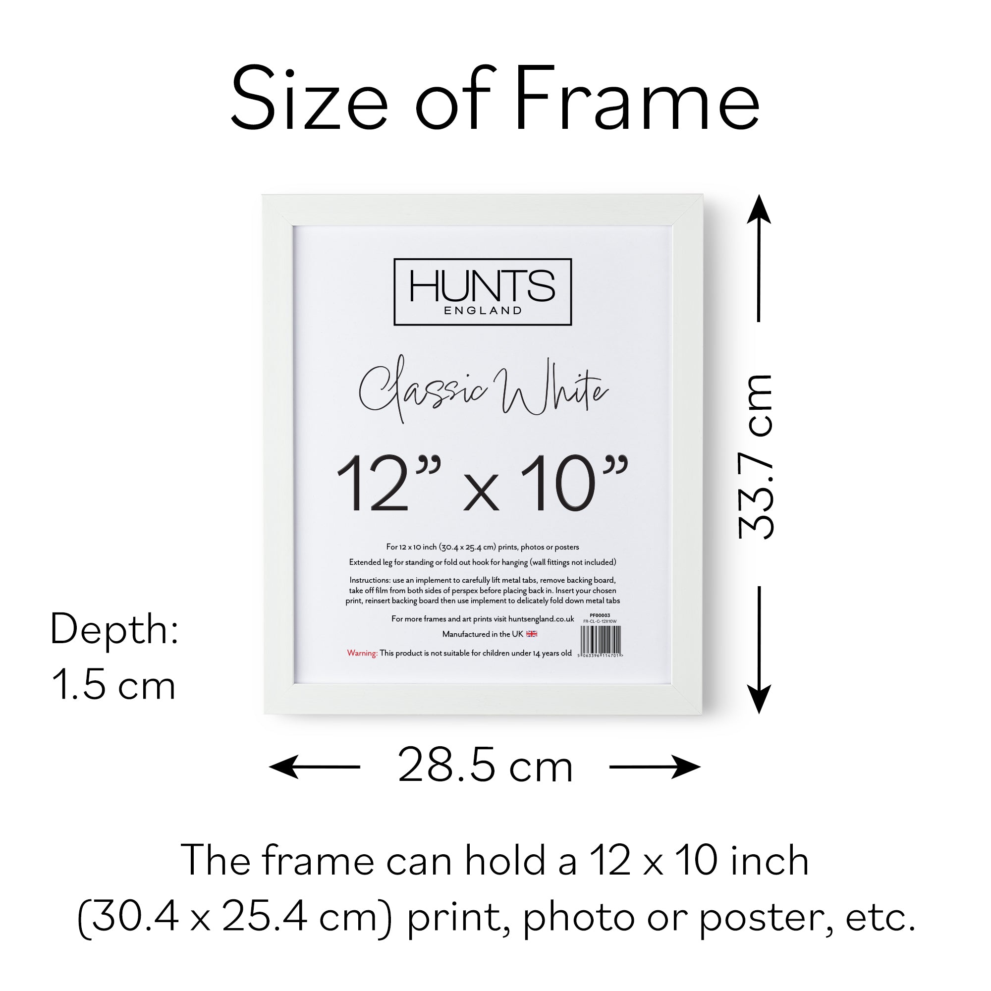 Classic White 12x10 Inch Picture Frame