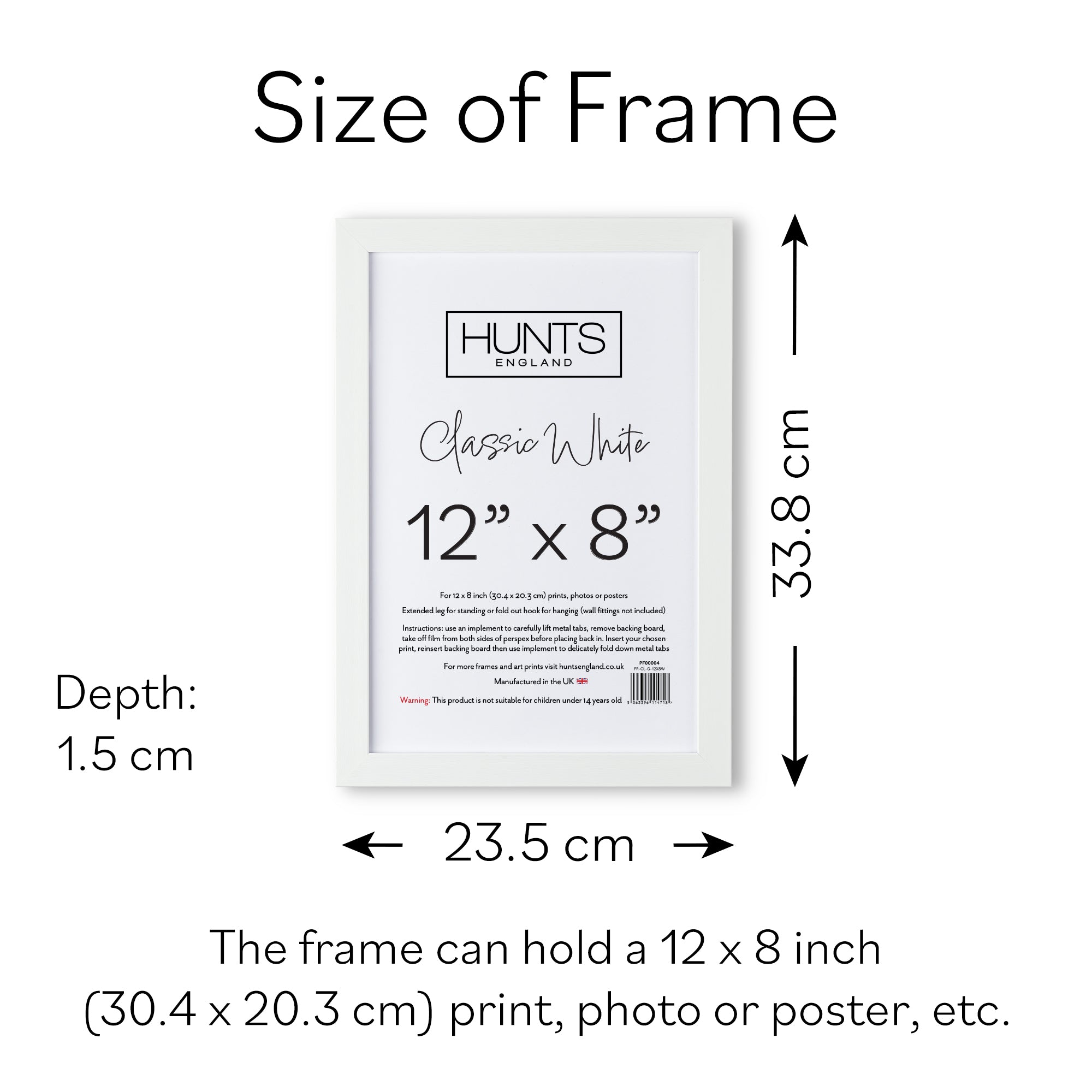 Classic White 12x8 Inch Picture Frame