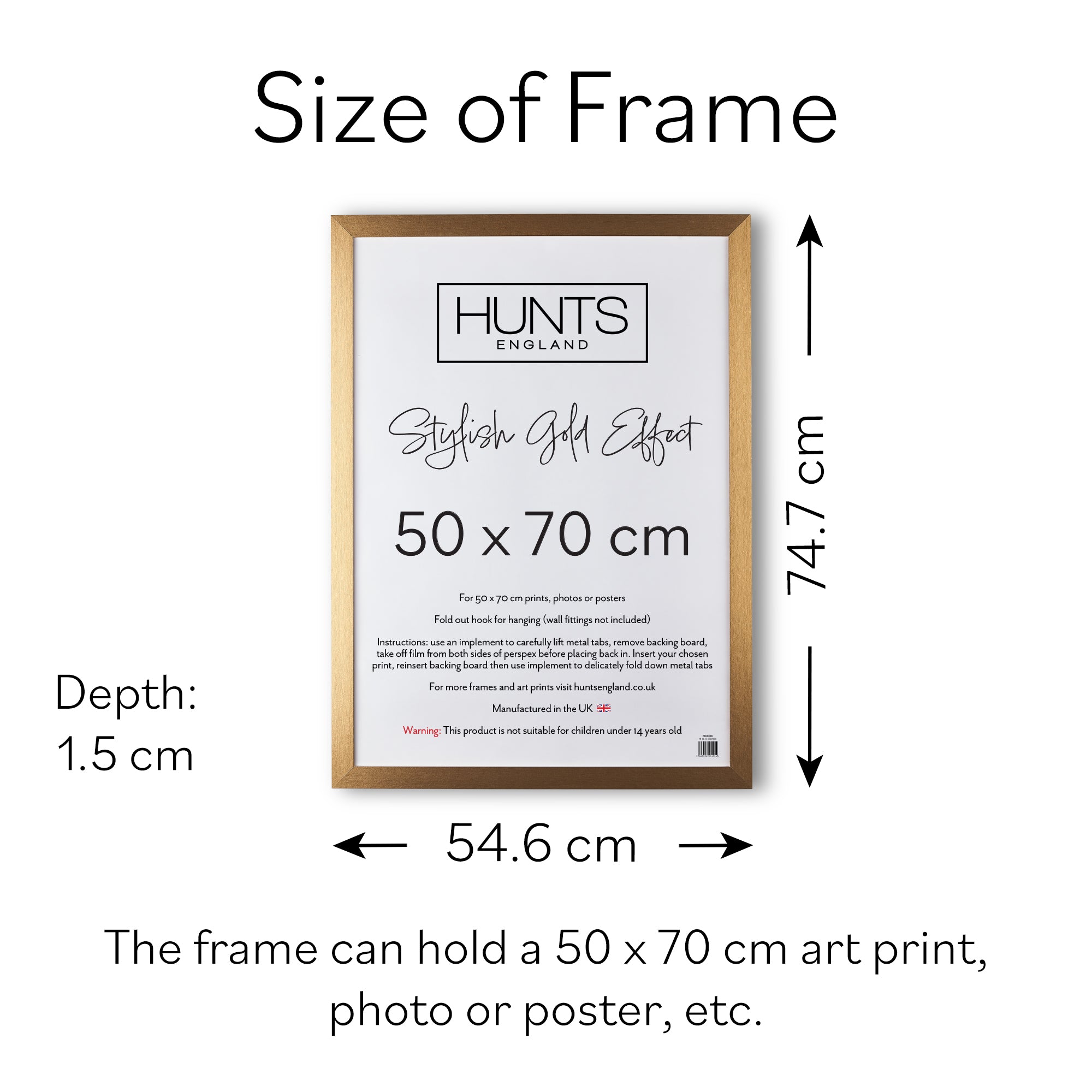 Stylish Gold Effect 50 x 70 cm Picture Frame