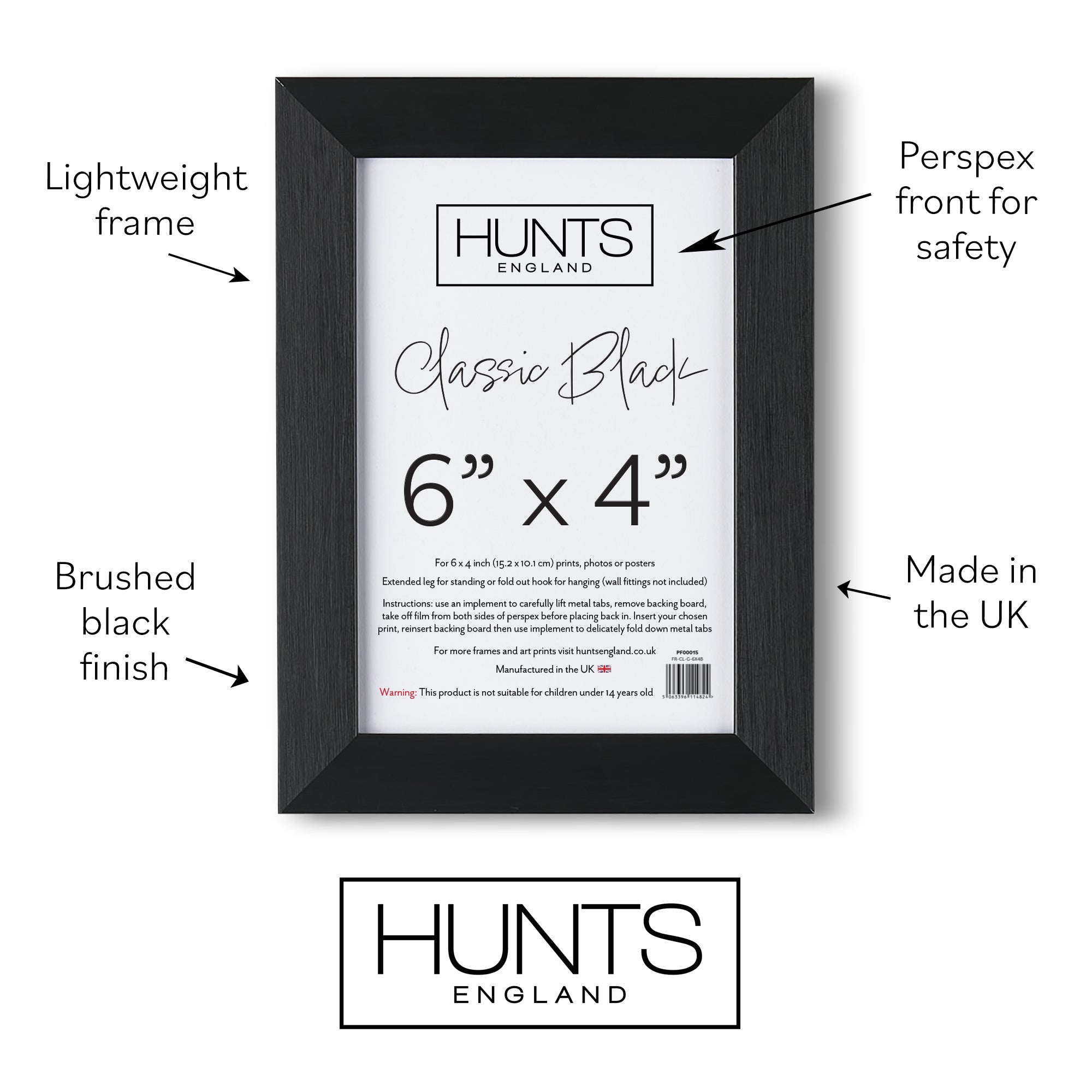 Classic Black 6x4 Inch Picture Frame