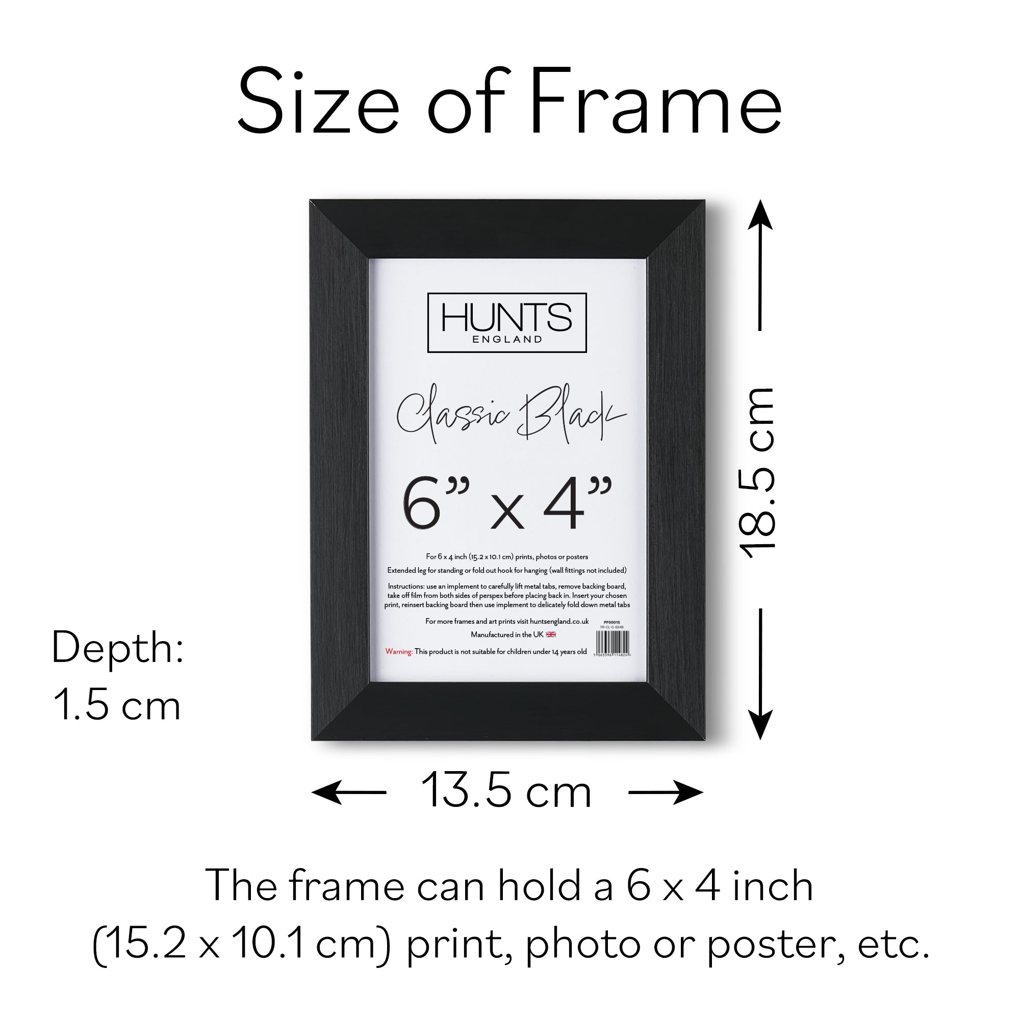 Classic Black 6x4 Inch Picture Frame