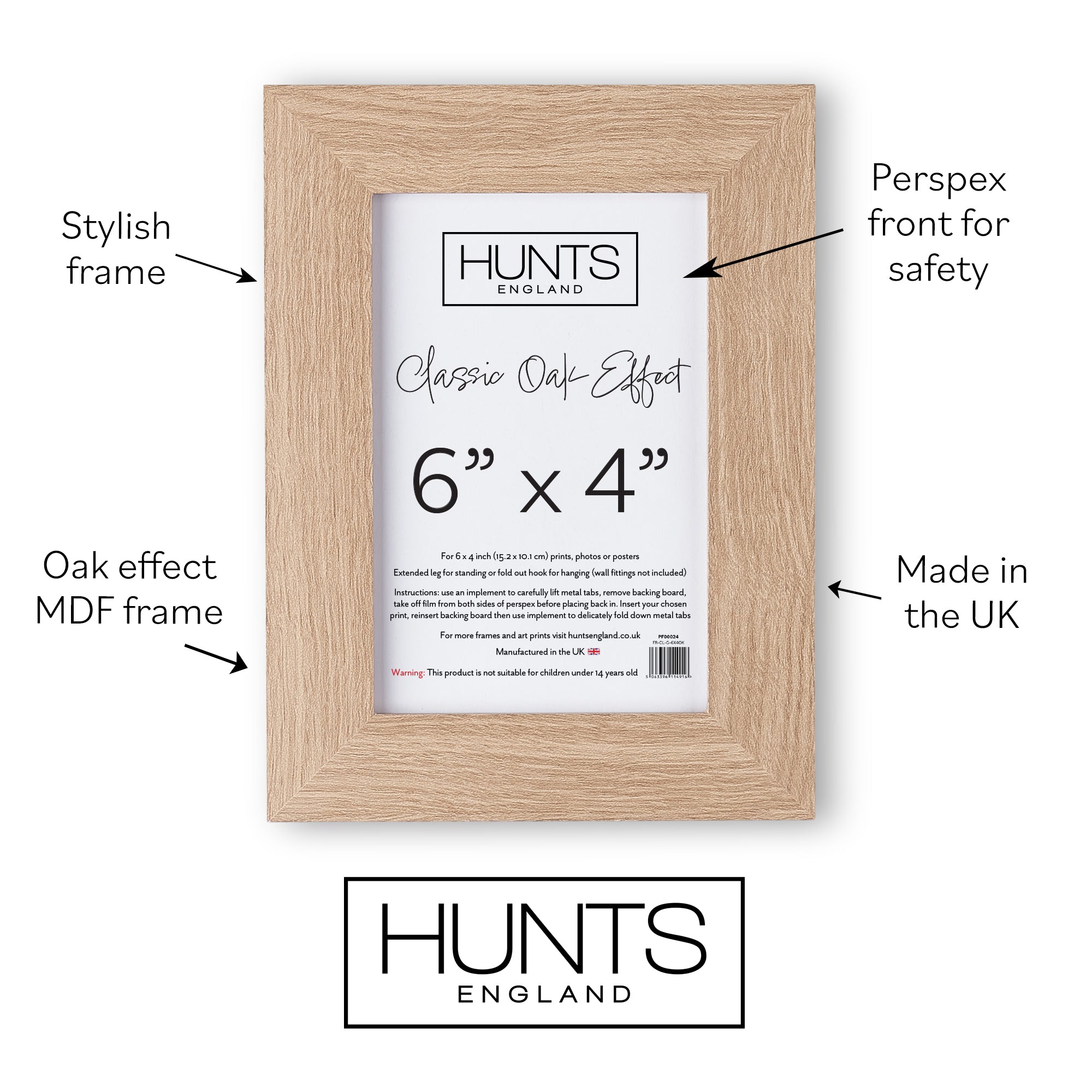 Classic Oak Effect 6x4 Inch Picture Frame