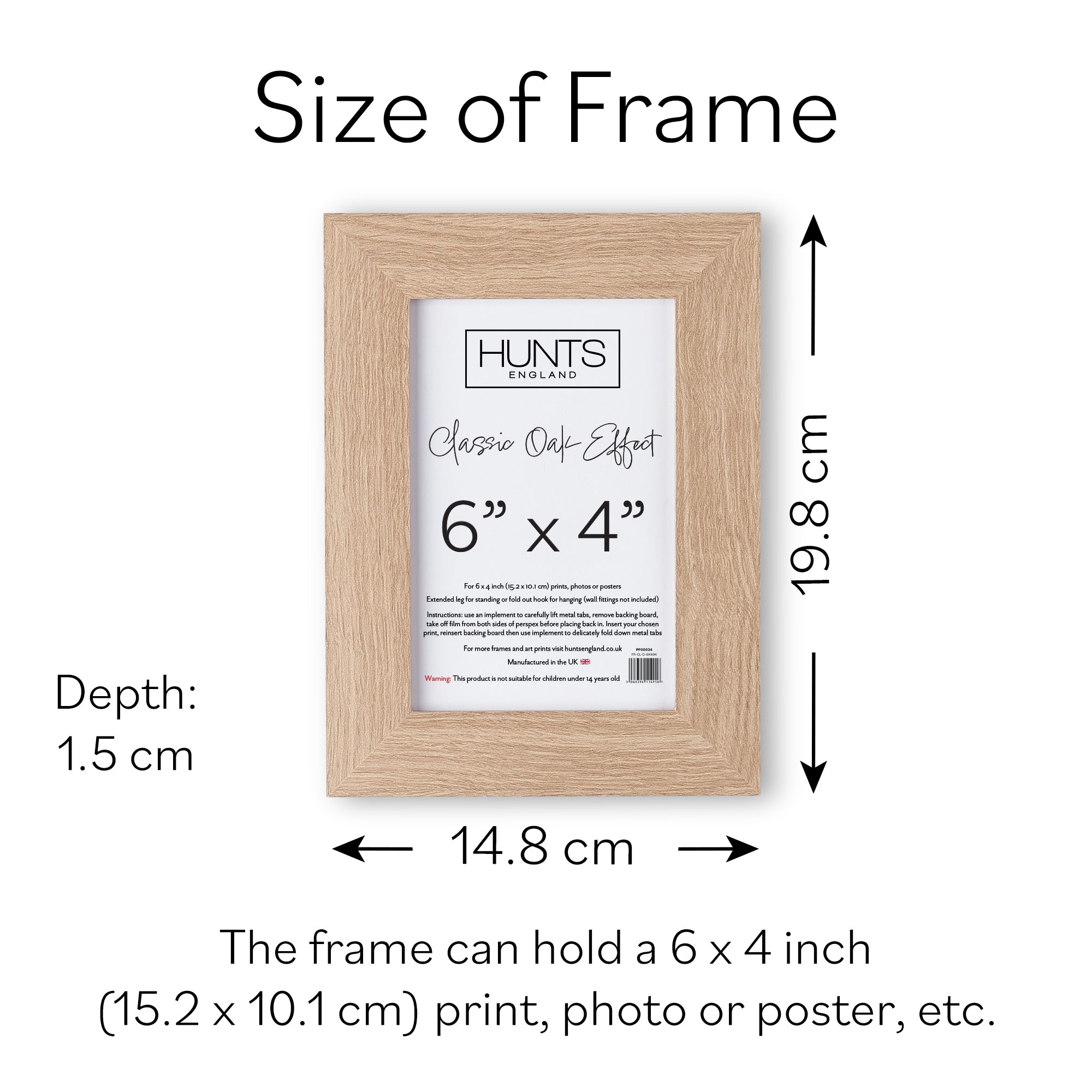 Classic Oak Effect 6x4 Inch Picture Frame